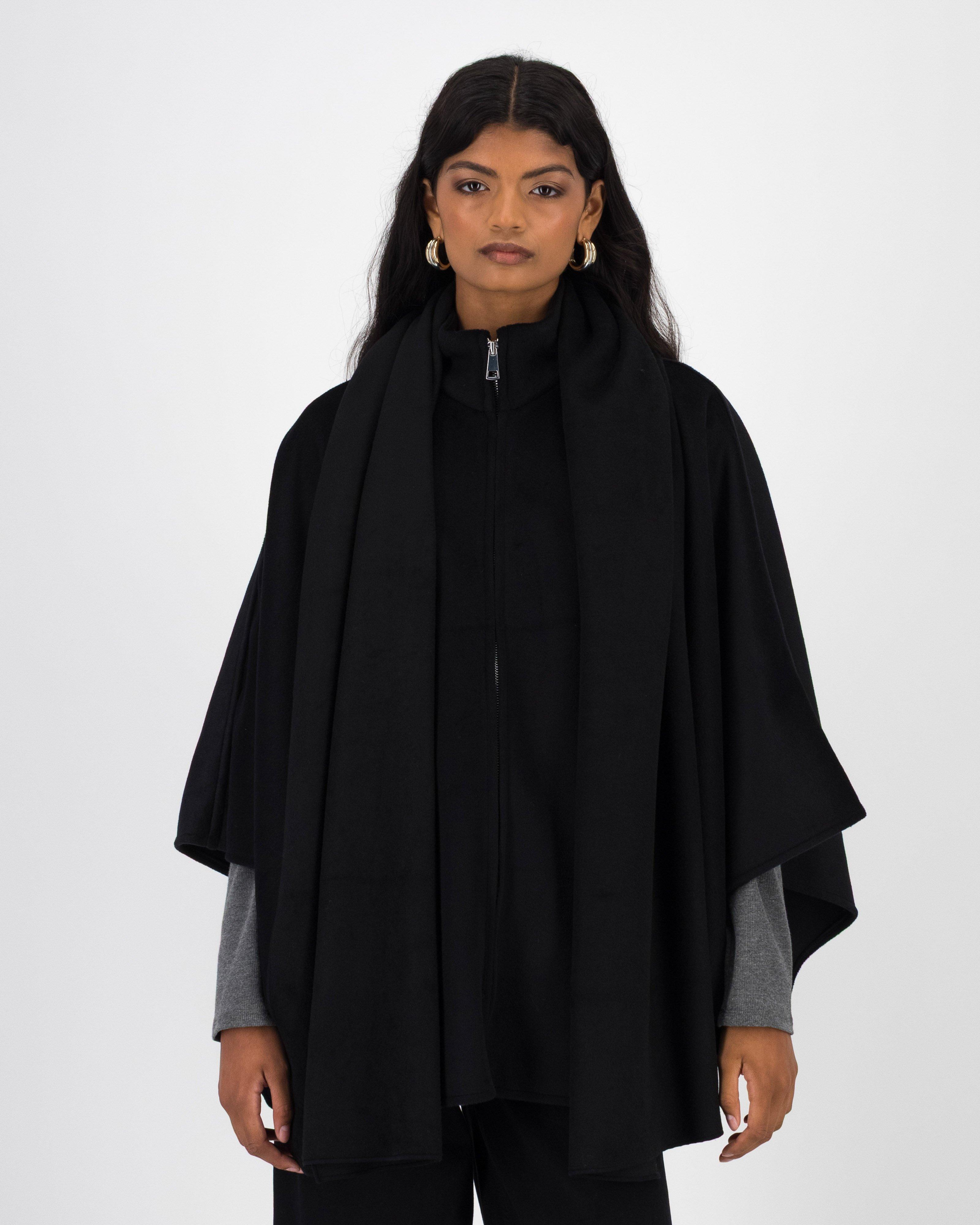 Amber Asymmetric Kimono -  Black