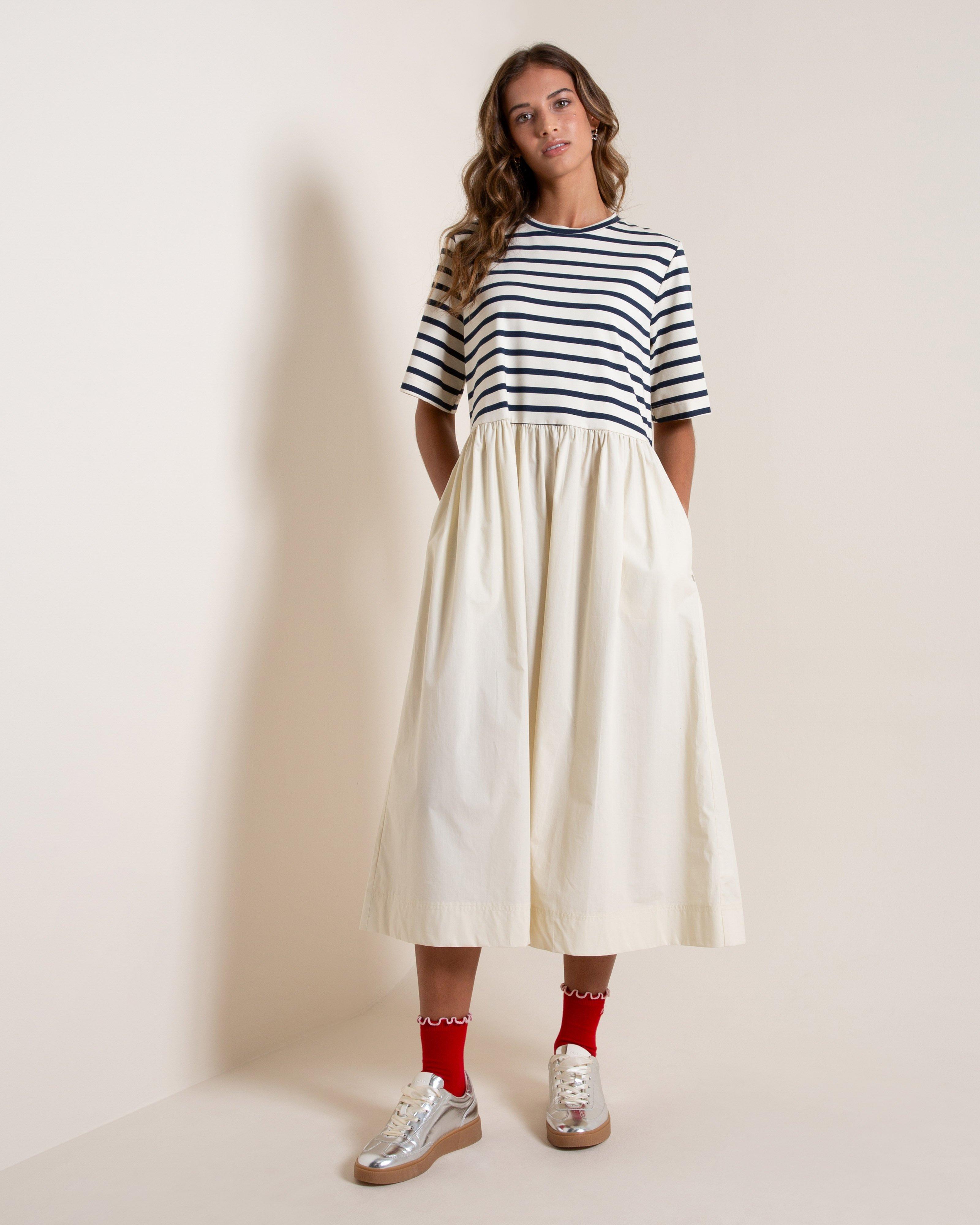 Old Khaki Women's Karla Striped Combo Dress -  Milk