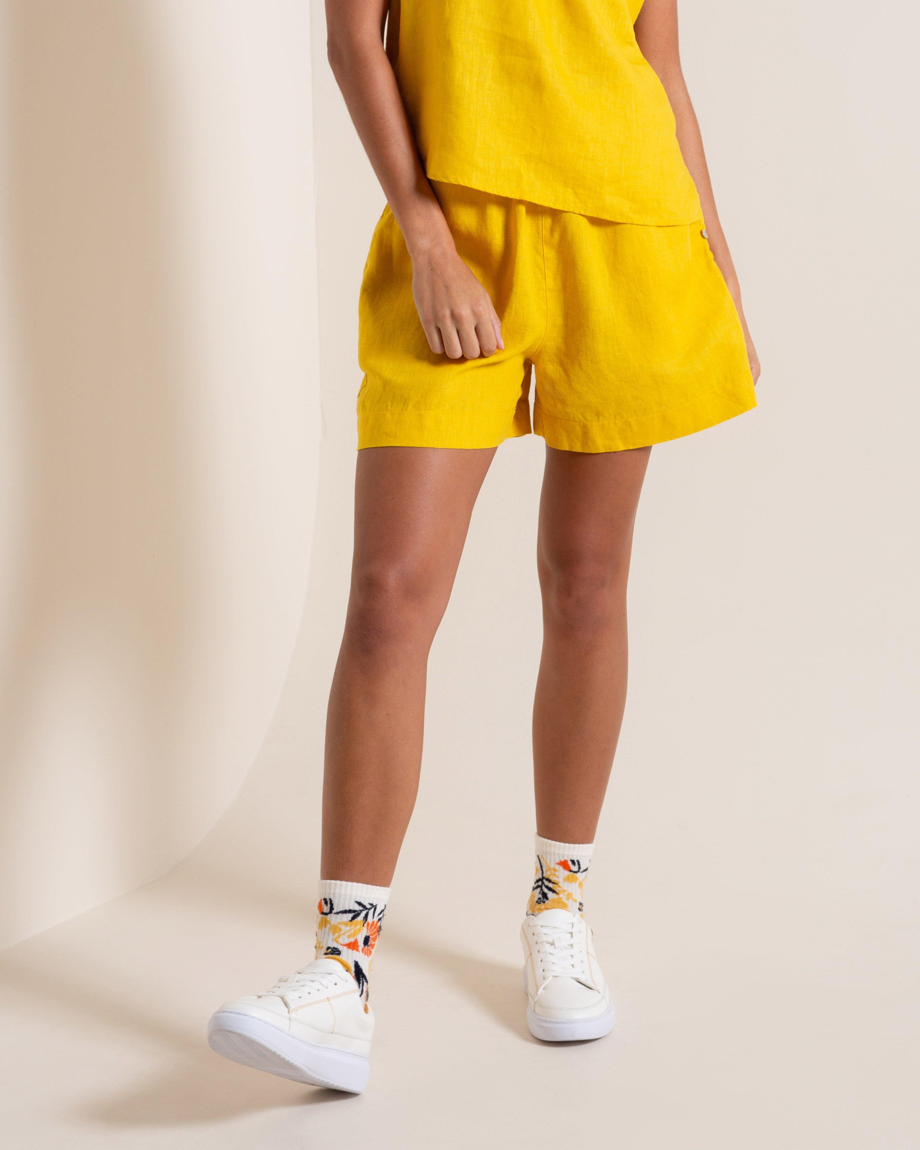Old Khaki Women's Micah Linen Shorts -  Yellow