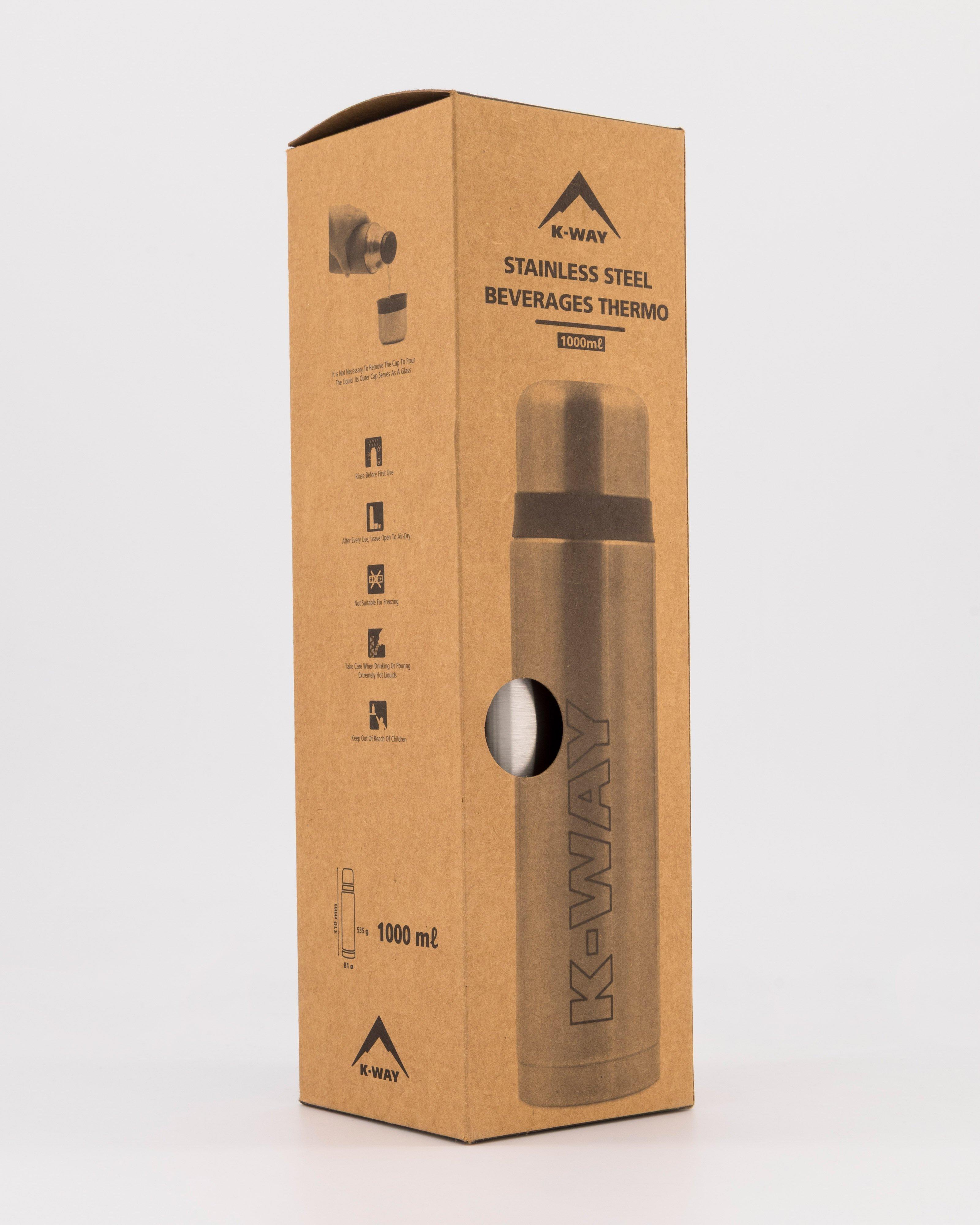 K-Way 1000ml Thermo Transit Flask  -  Silver