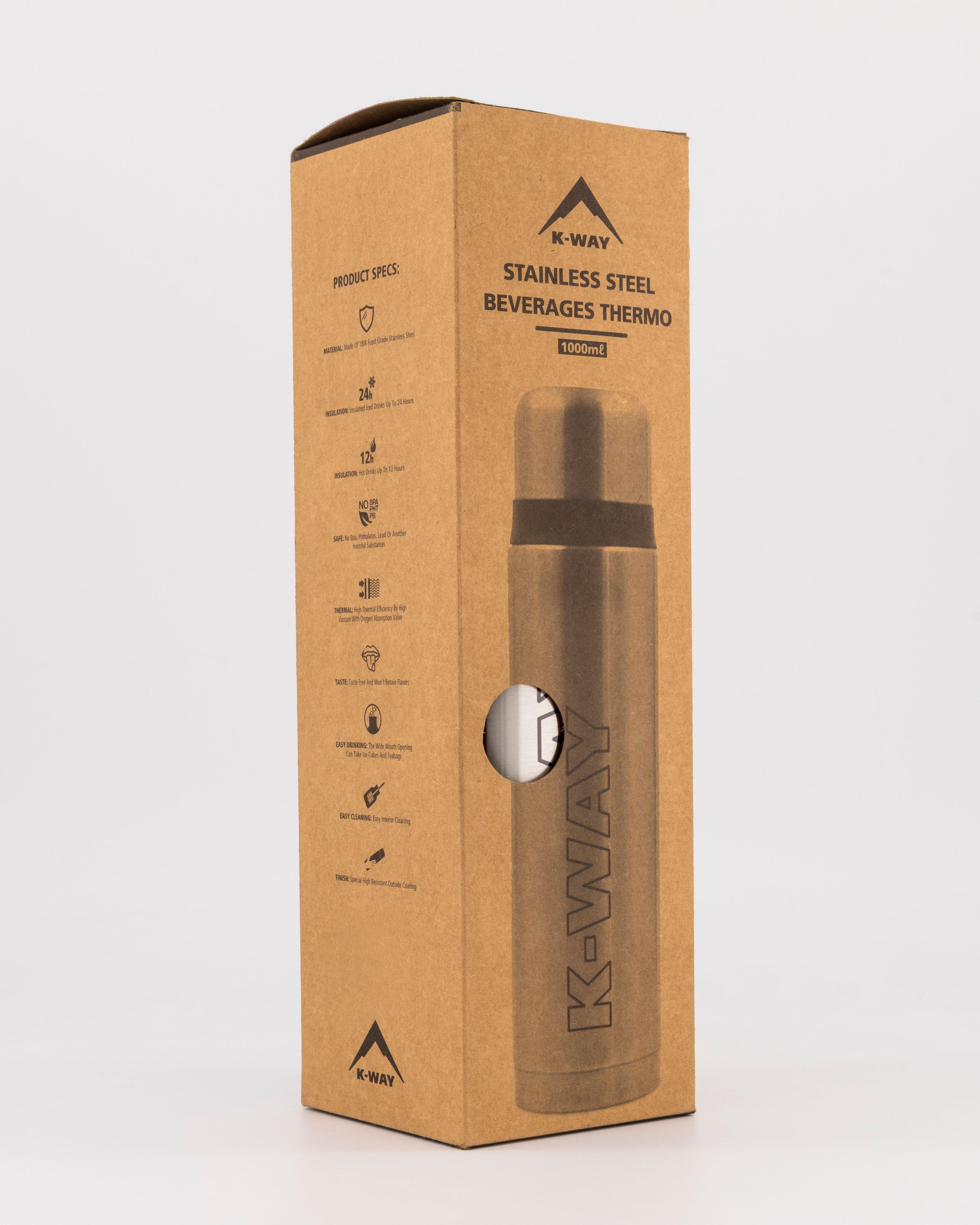 K-Way 1000ml Thermo Transit Flask  -  Silver