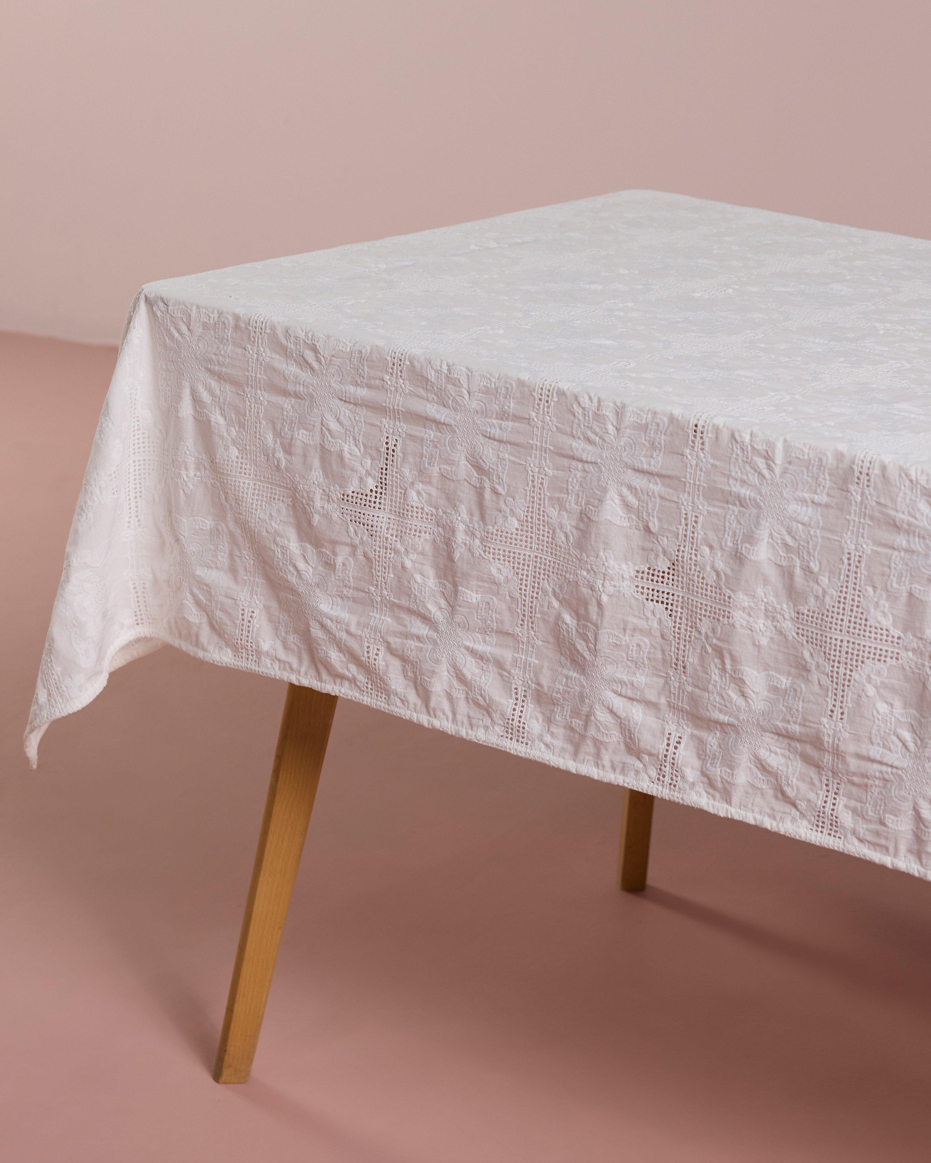 Shelley Schiffli Table Cloth -  White