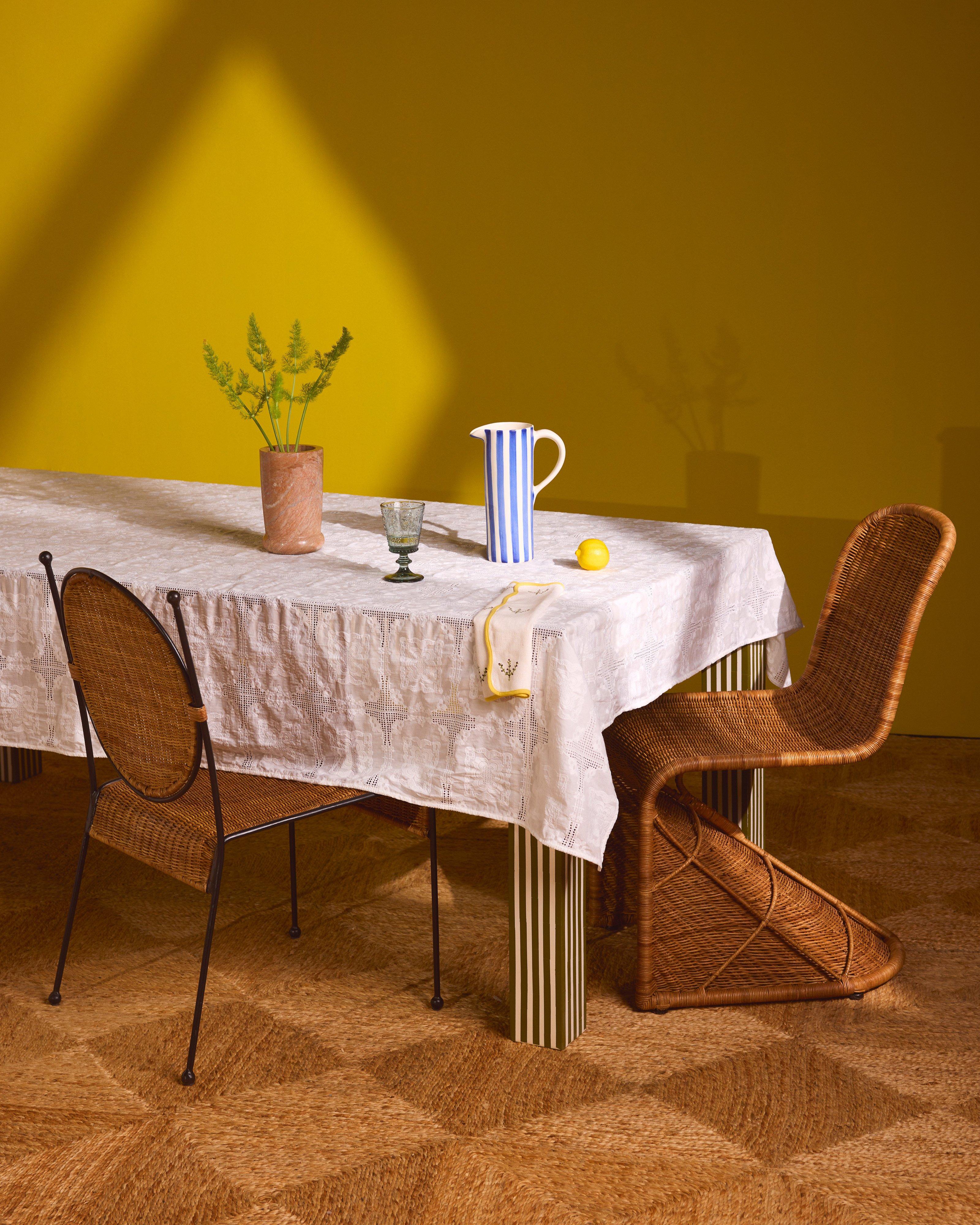  Shelley Schiffli Table Cloth -  White