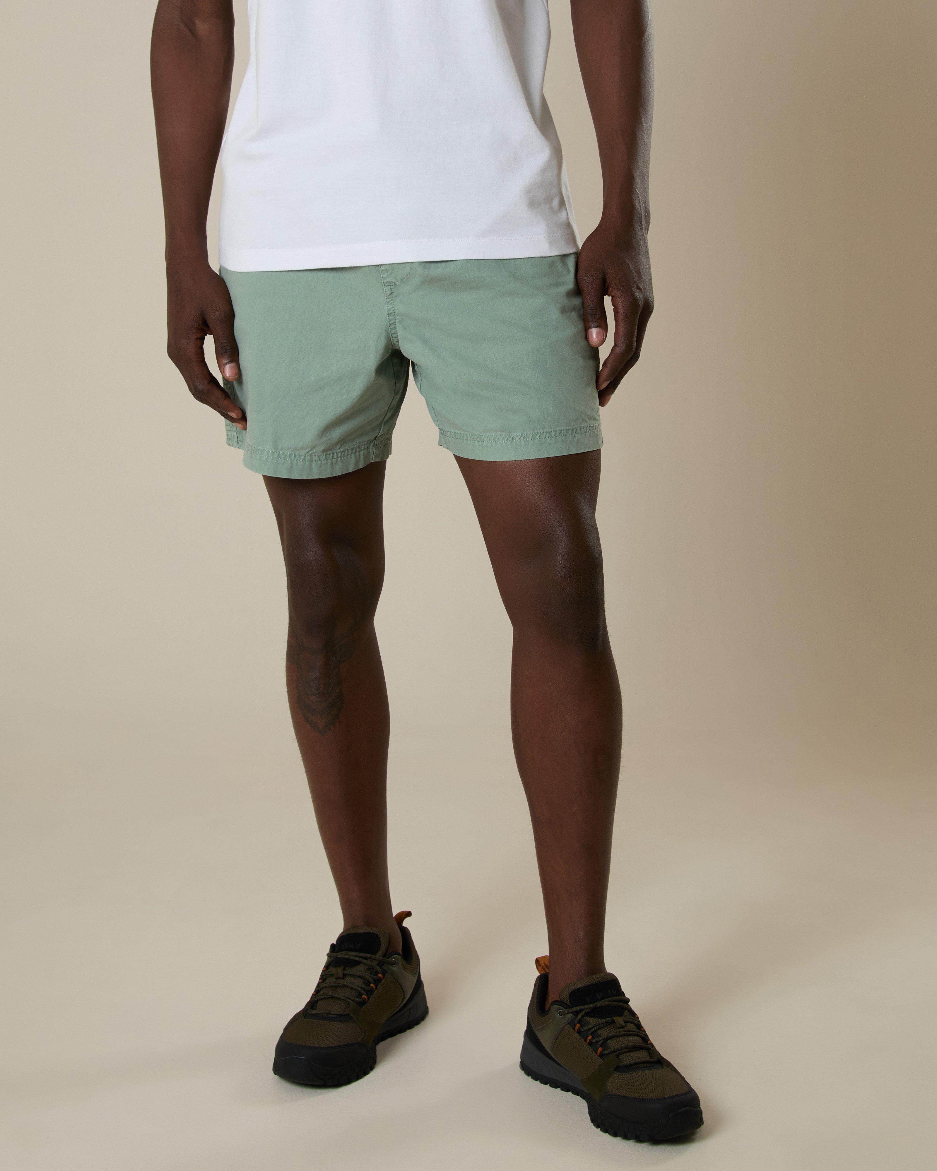 K-Way Elements Men's 6-Inch Washed Pull-On Shorts -  Light Green