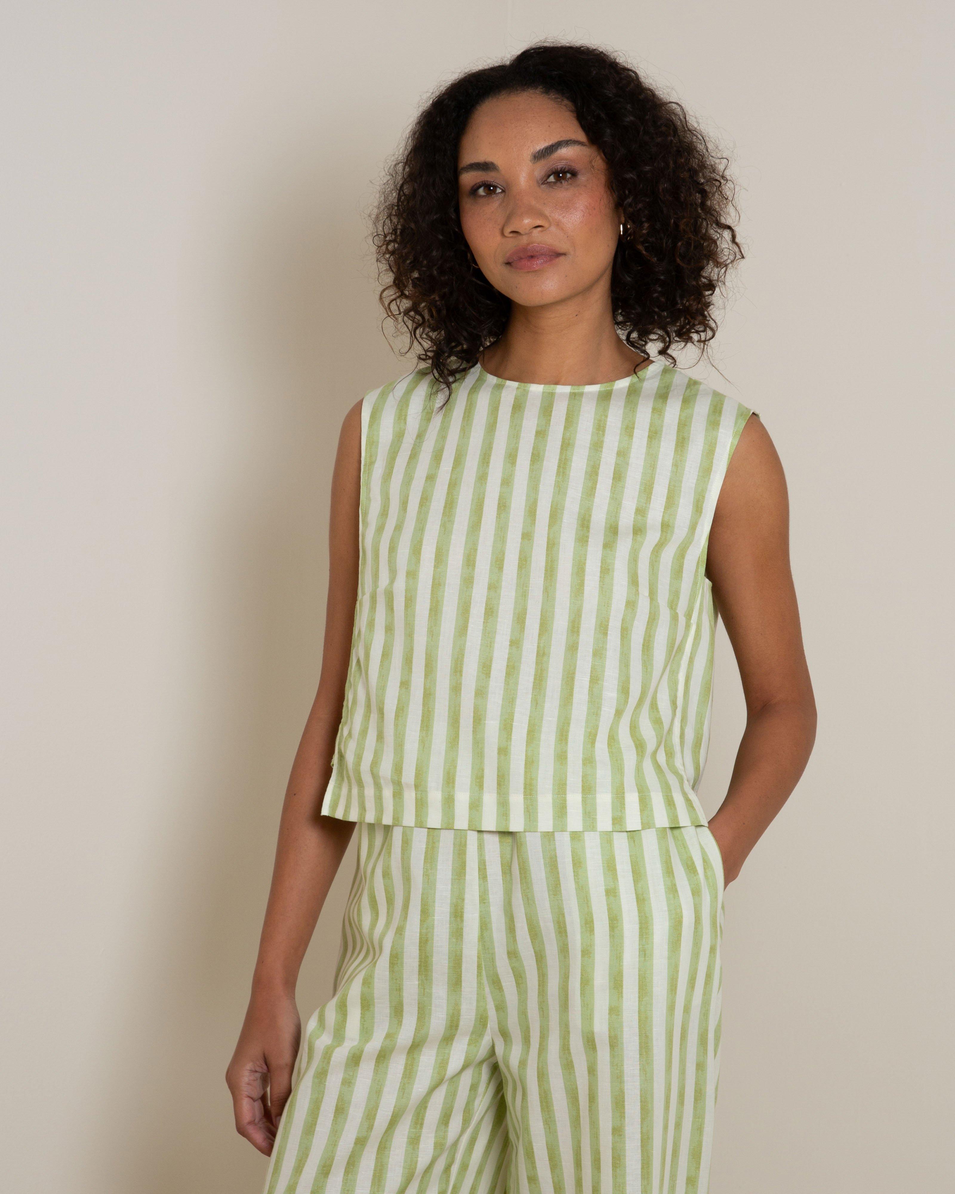 Elowen Striped Top -  Green
