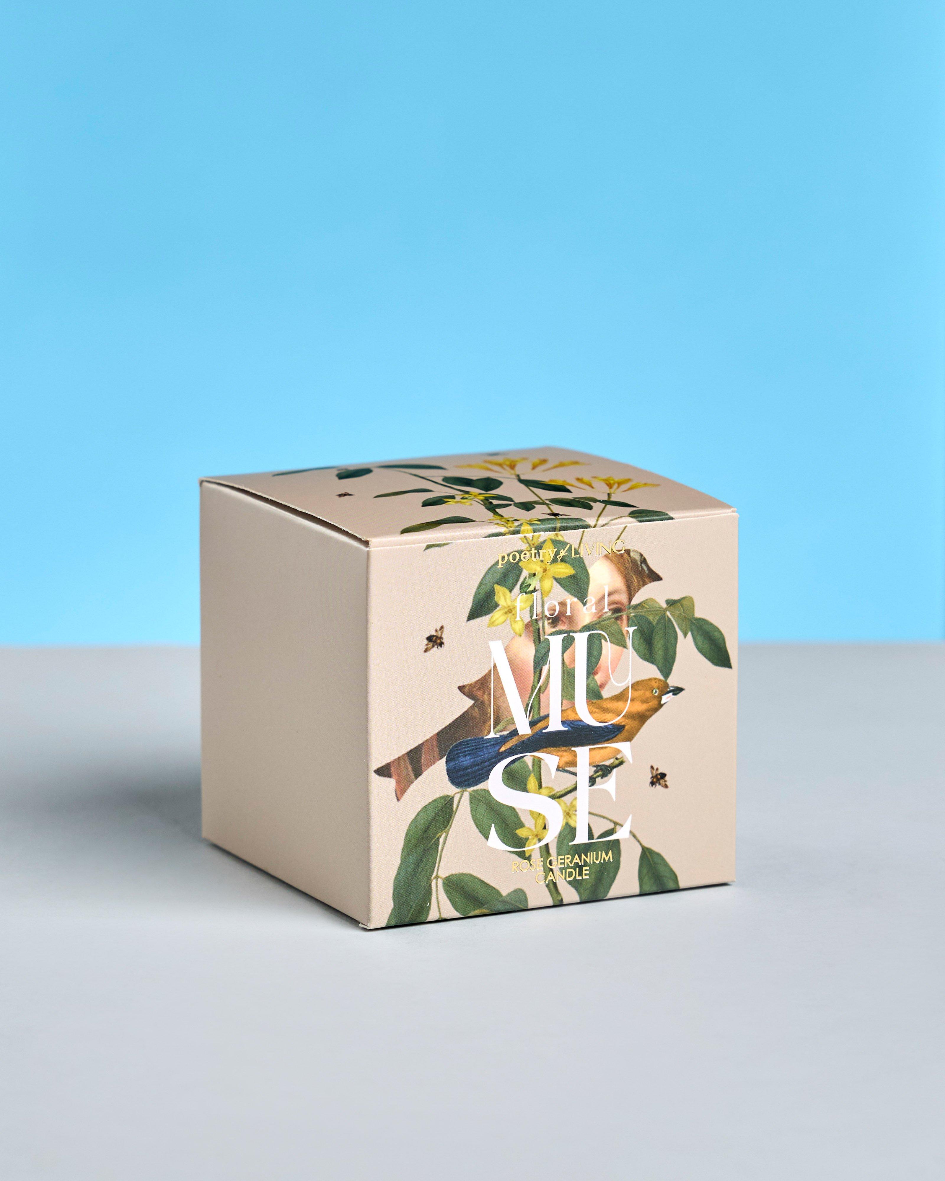 Floral Muse Rose Geranium Boxed Candle -  Assorted