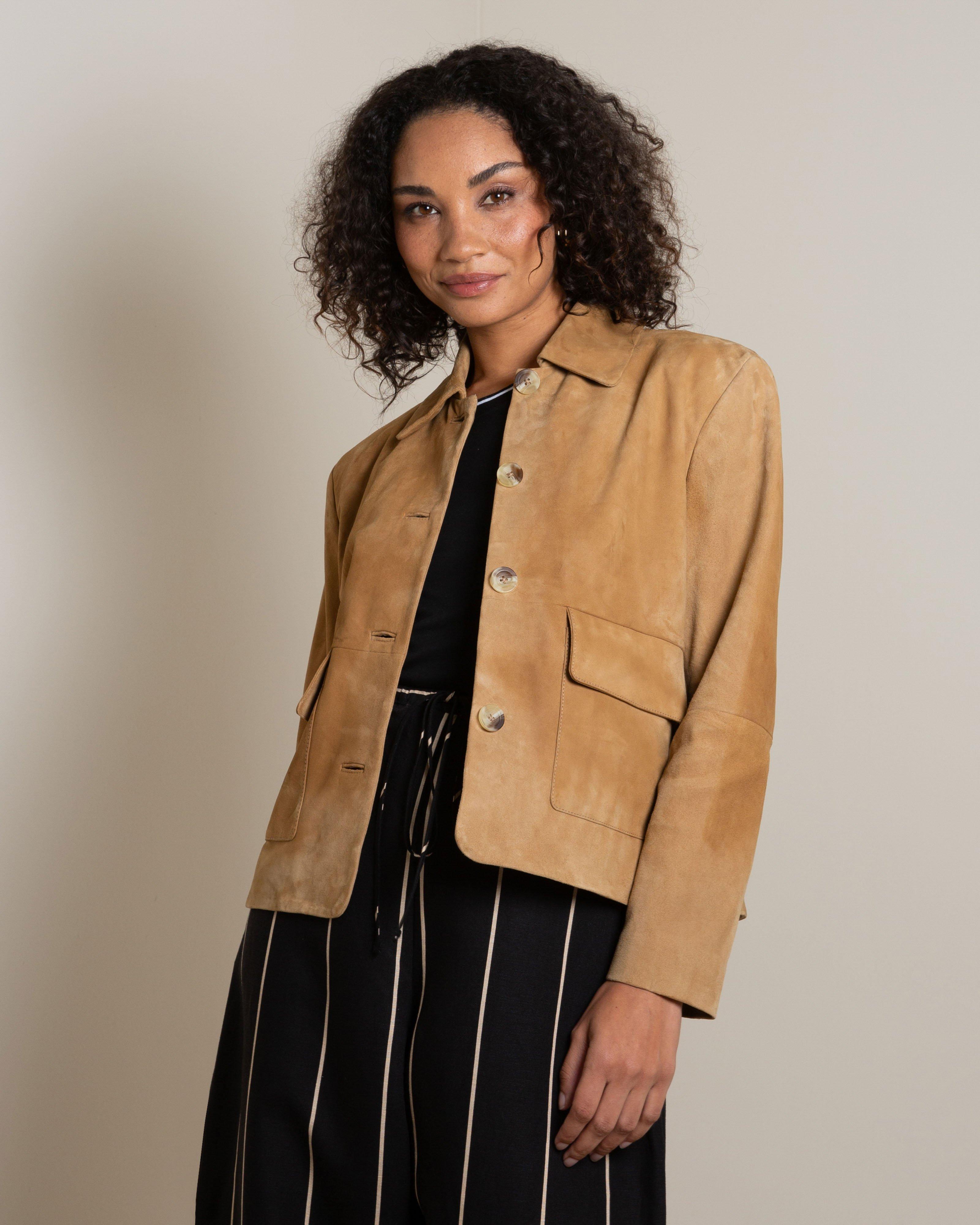 Mariko Suede Jacket -  Brown