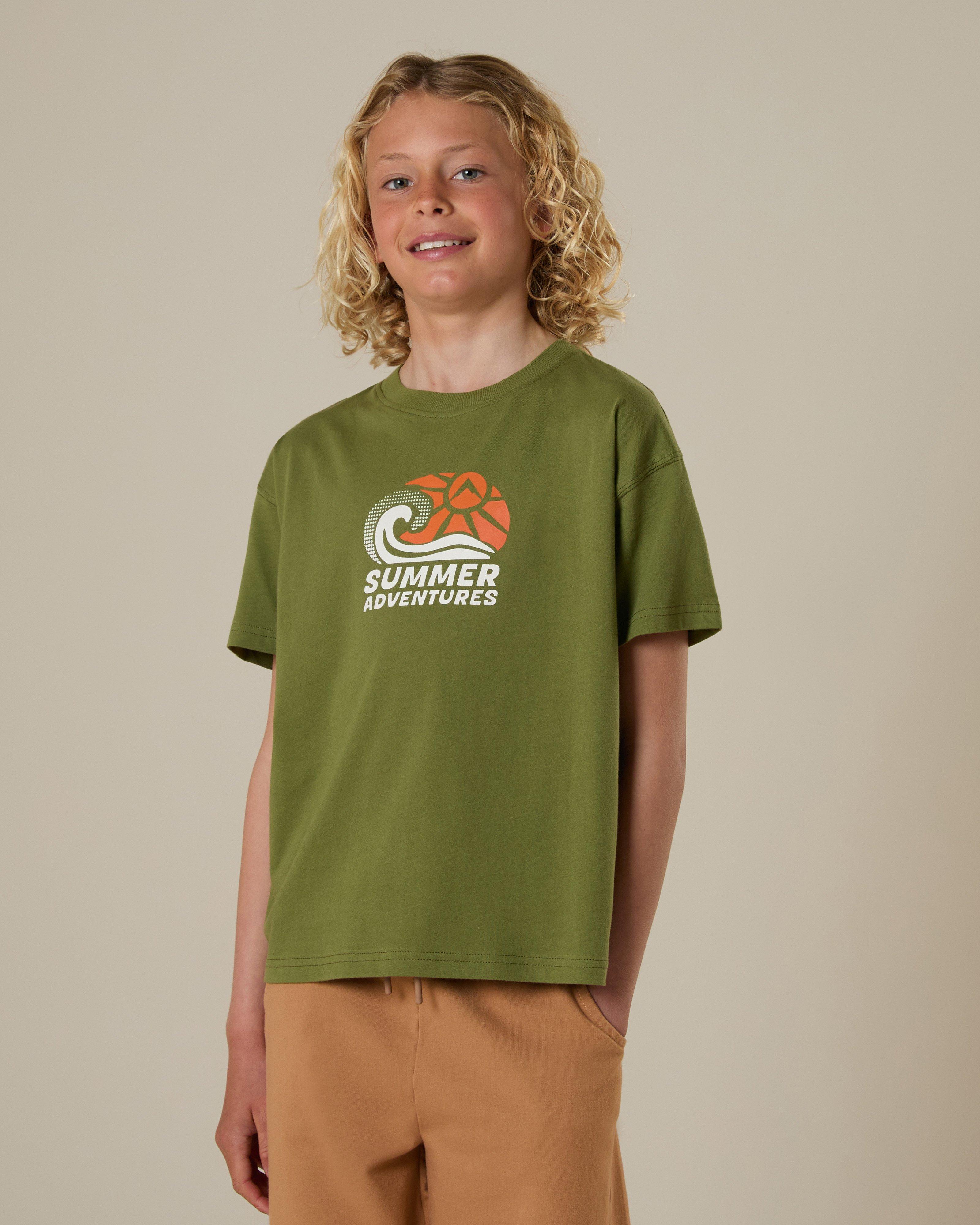 K-Way Youth Graphic T-Shirt -  Olive