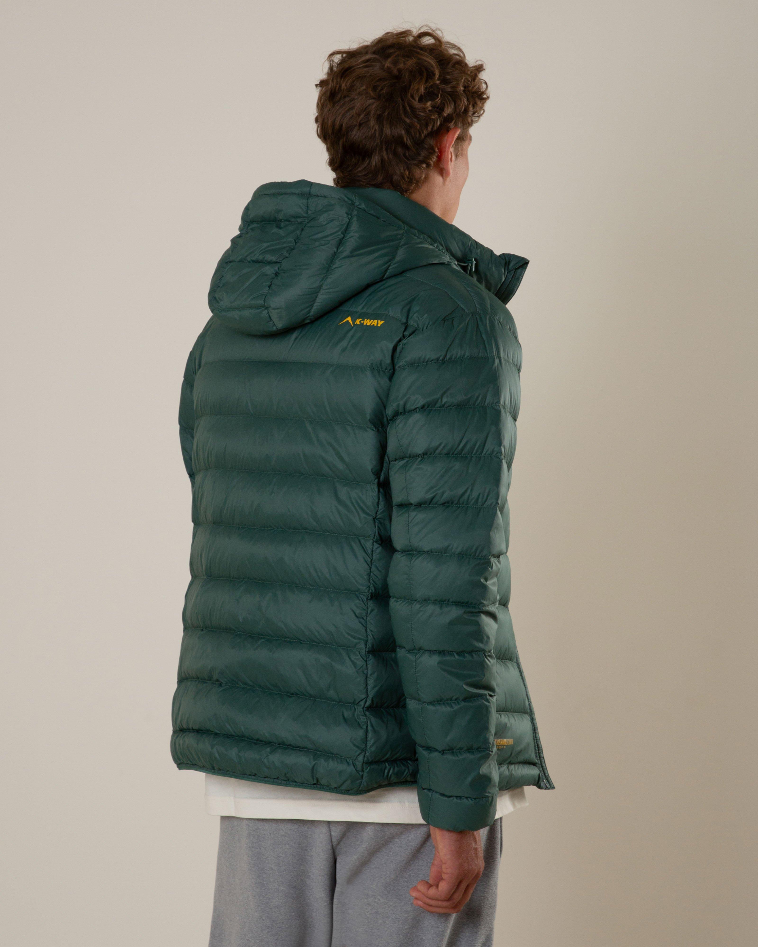 K-Way Men's Logan Down Hooded Jacket -  Green