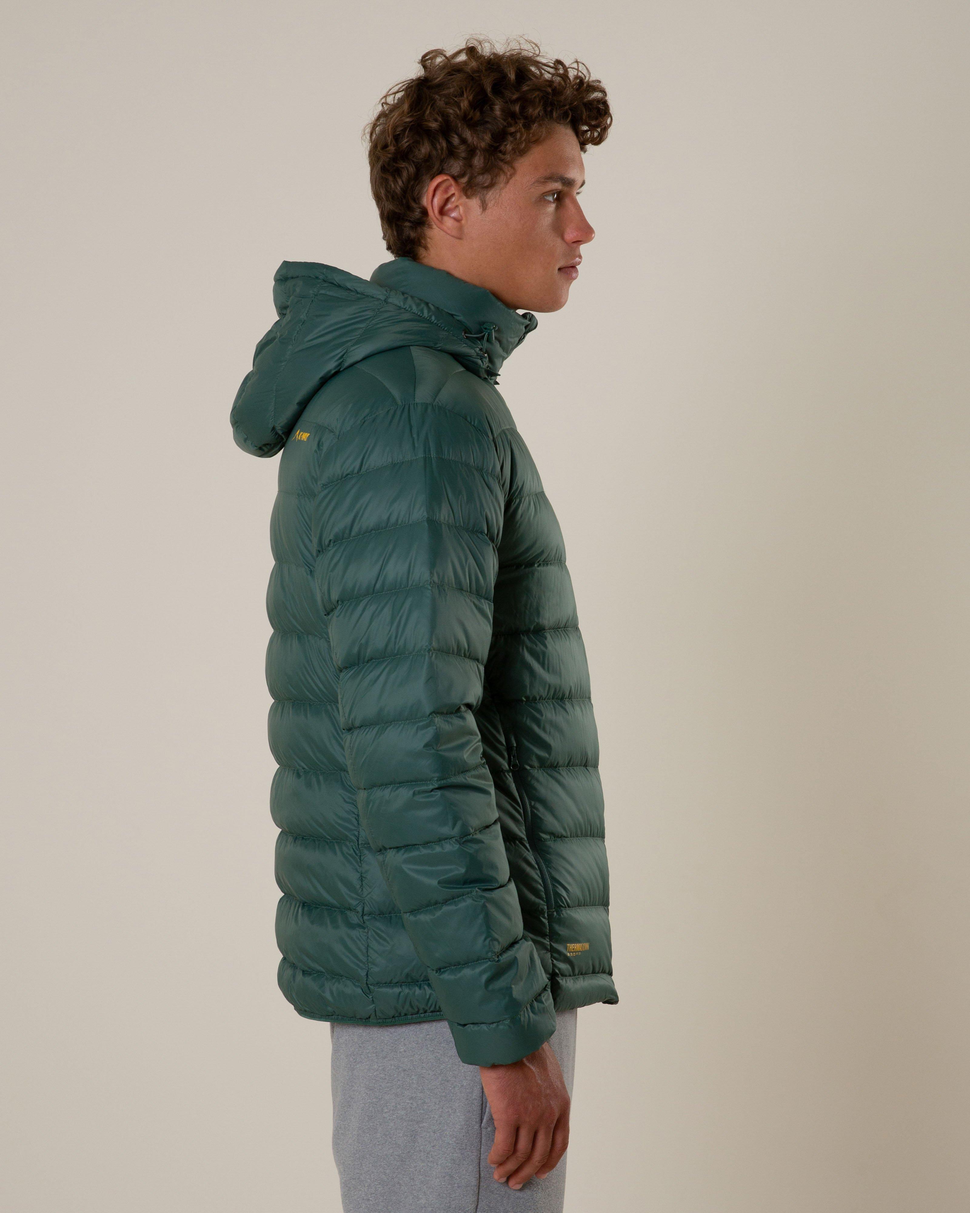 K-Way Men's Logan Down Hooded Jacket -  Green