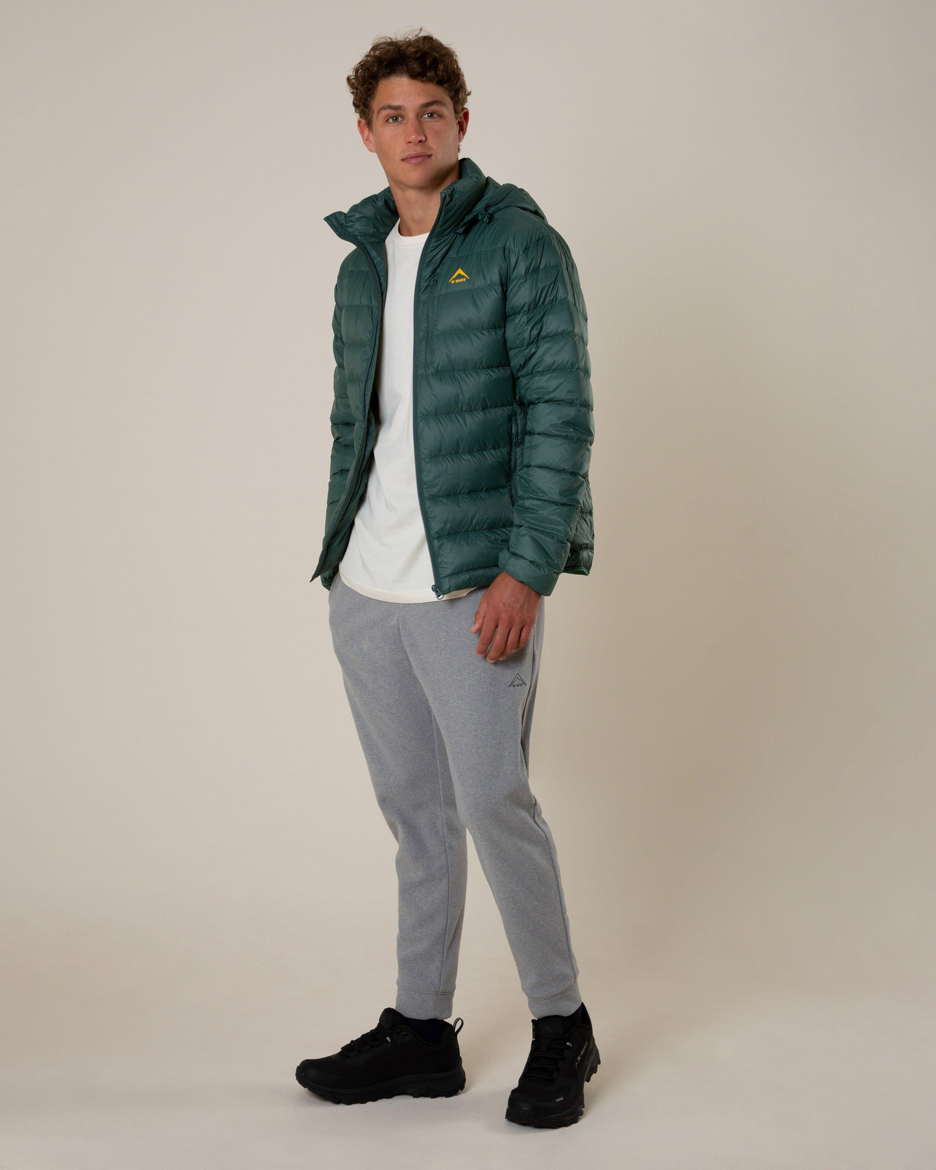 K-Way Men's Logan Down Hooded Jacket -  Green