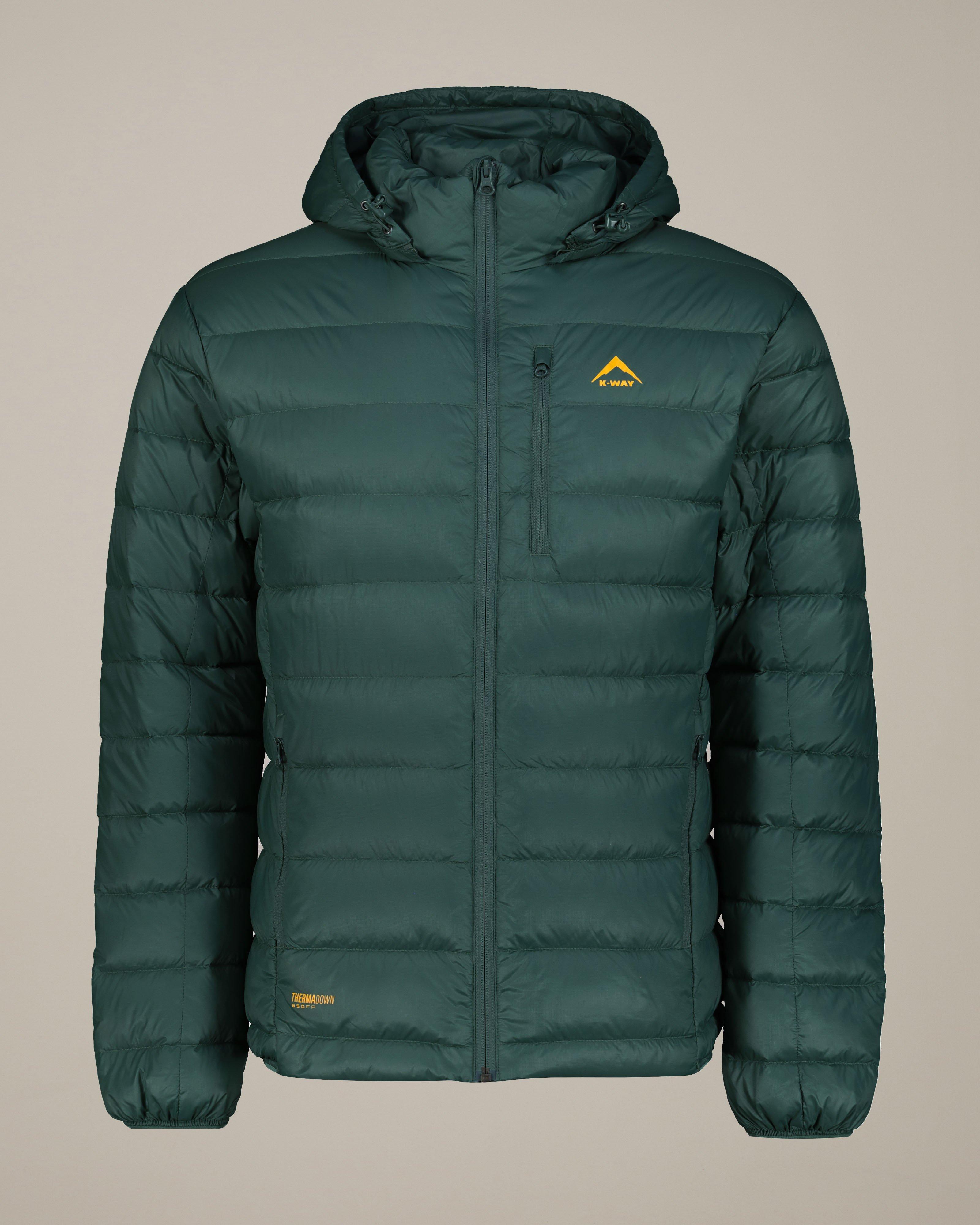 K-Way Men's Logan Down Hooded Jacket -  Green