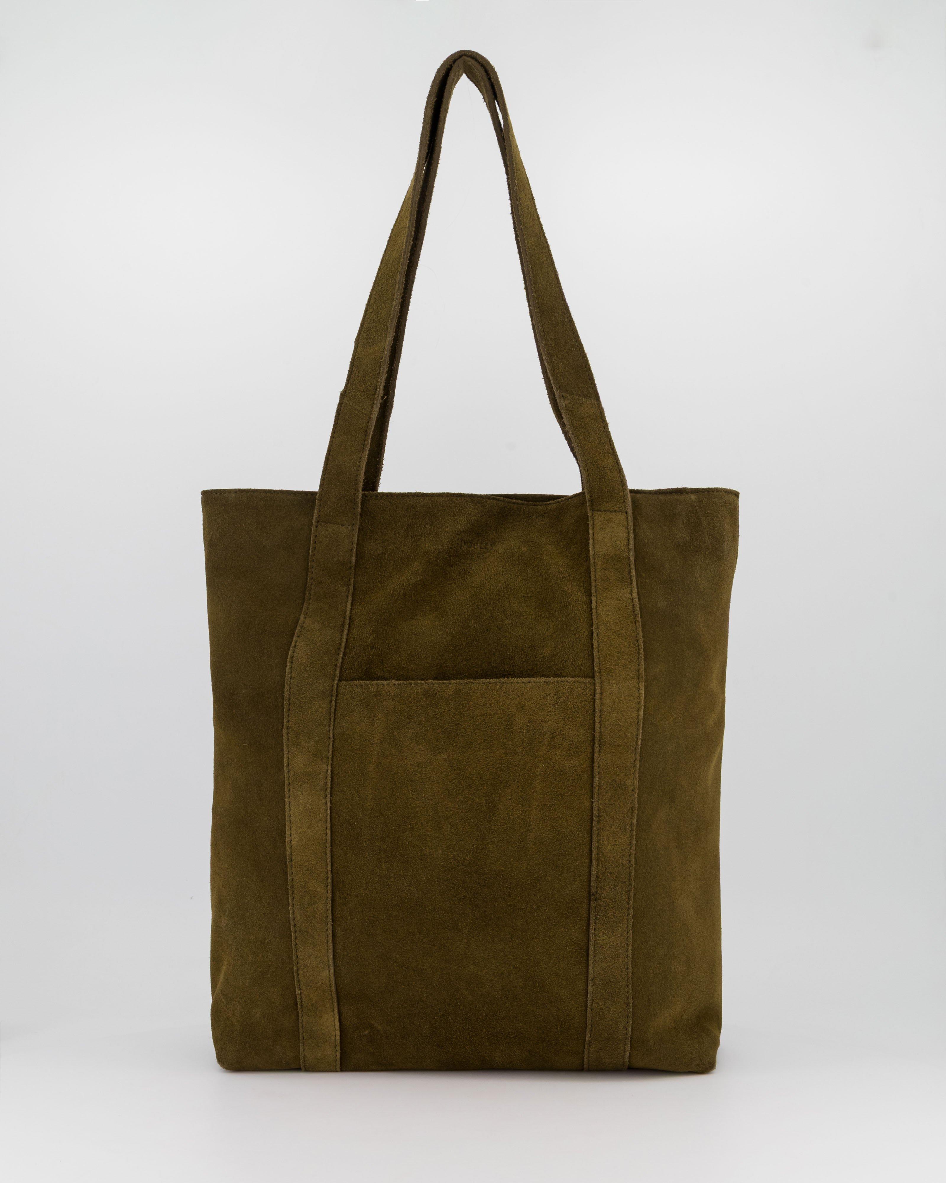 Dorana Suede Tote Bag -  Green