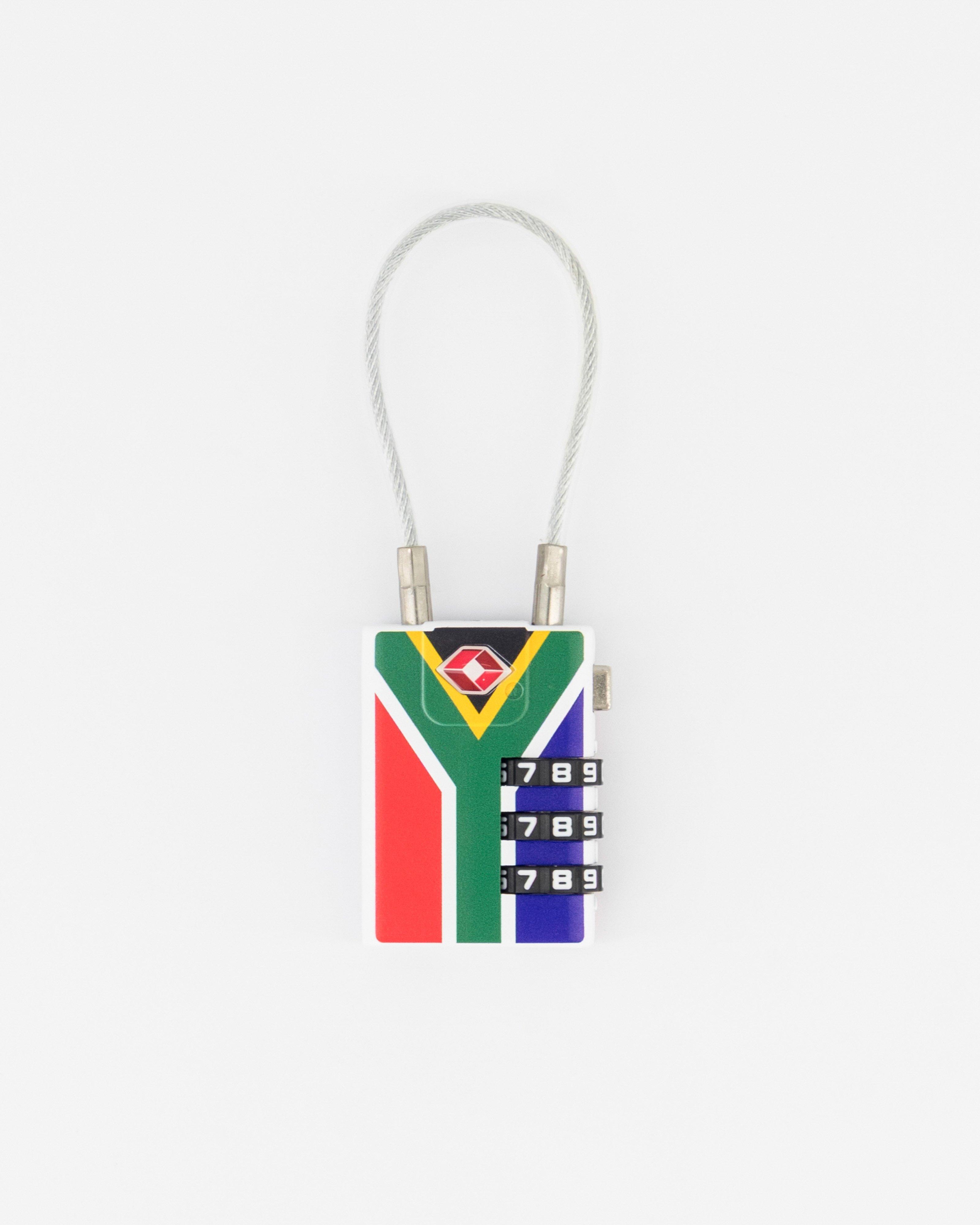 Cape Union SA Flag 3-Dial Combination TSA Lock -  Assorted