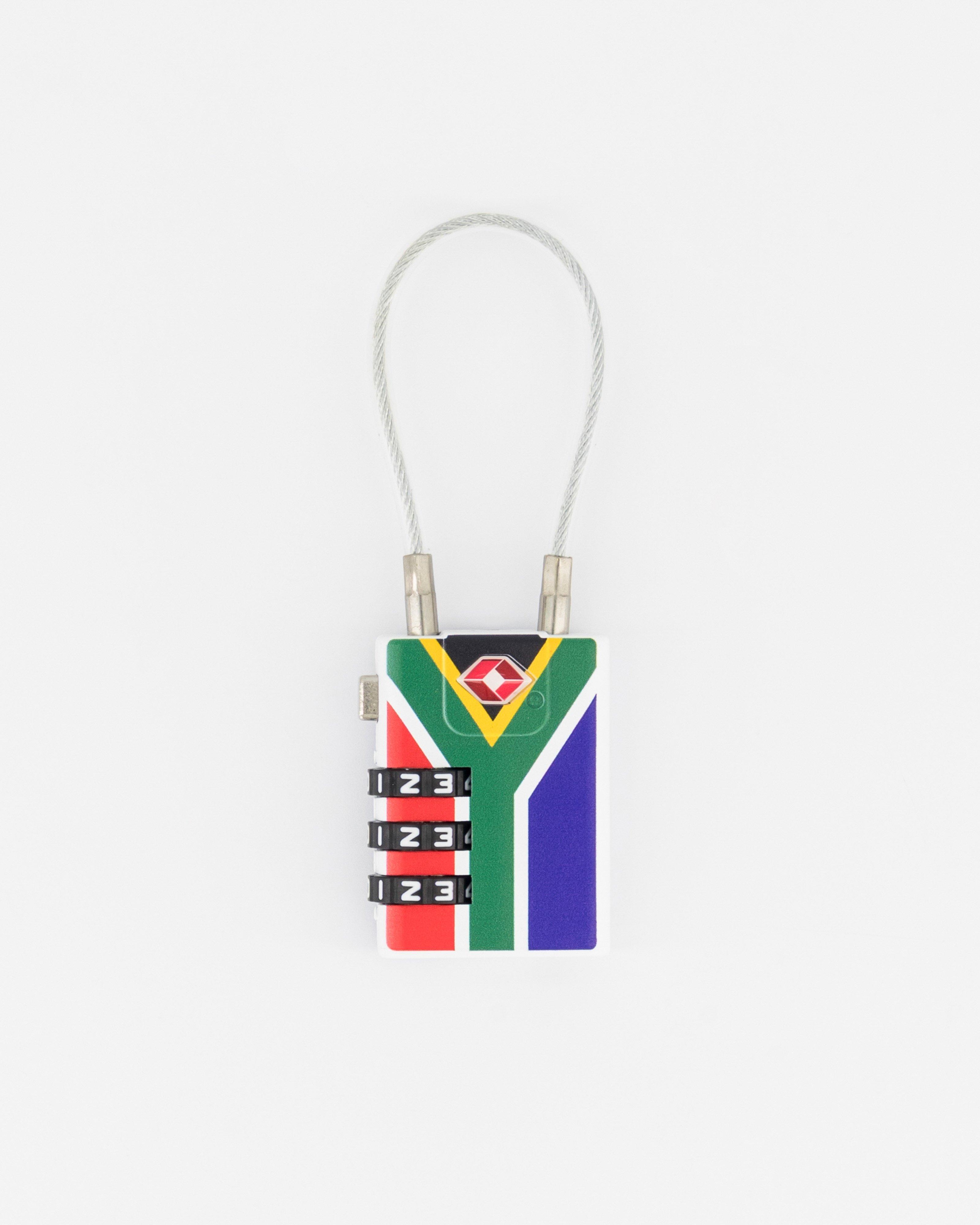 Cape Union SA Flag 3-Dial Combination TSA Lock -  Assorted