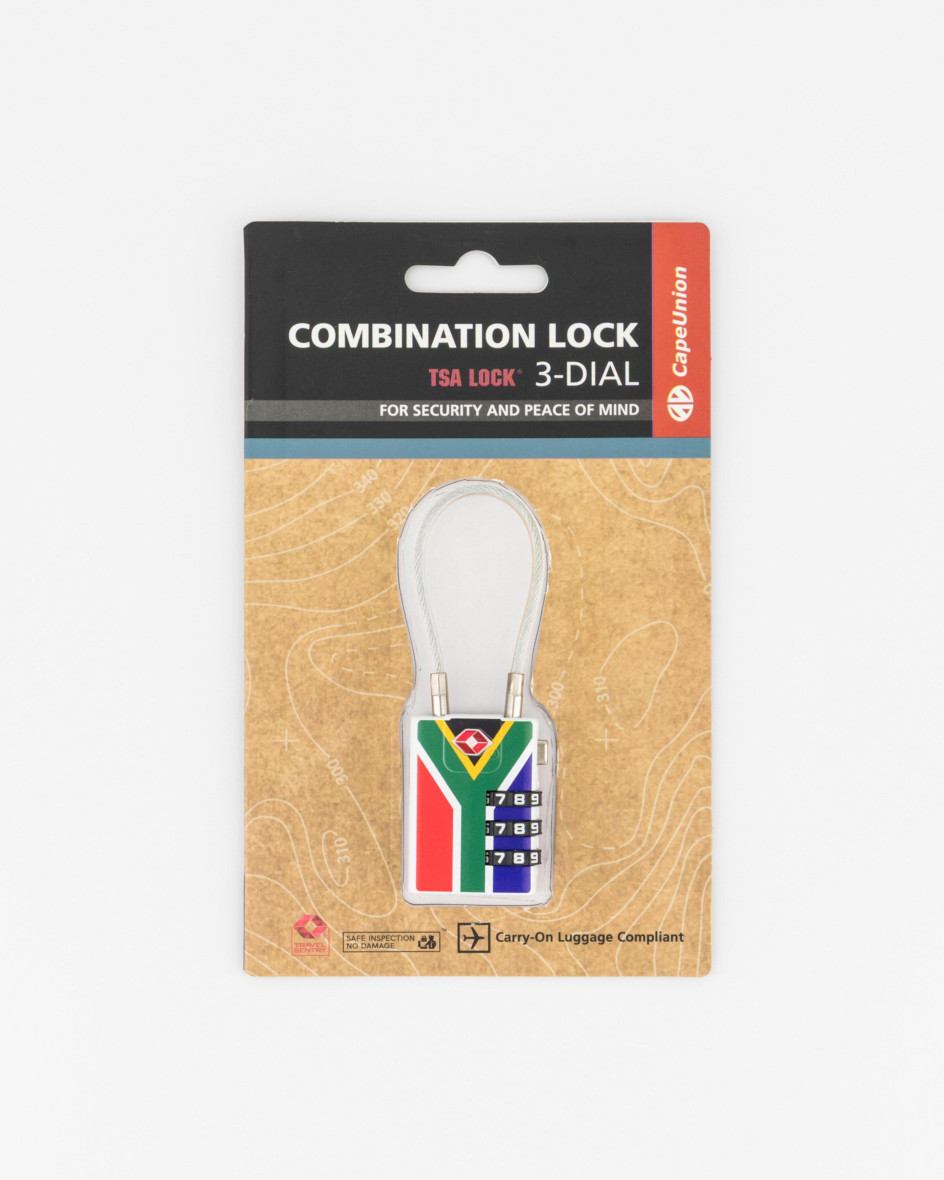 Cape Union SA Flag 3-Dial Combination TSA Lock -  Assorted