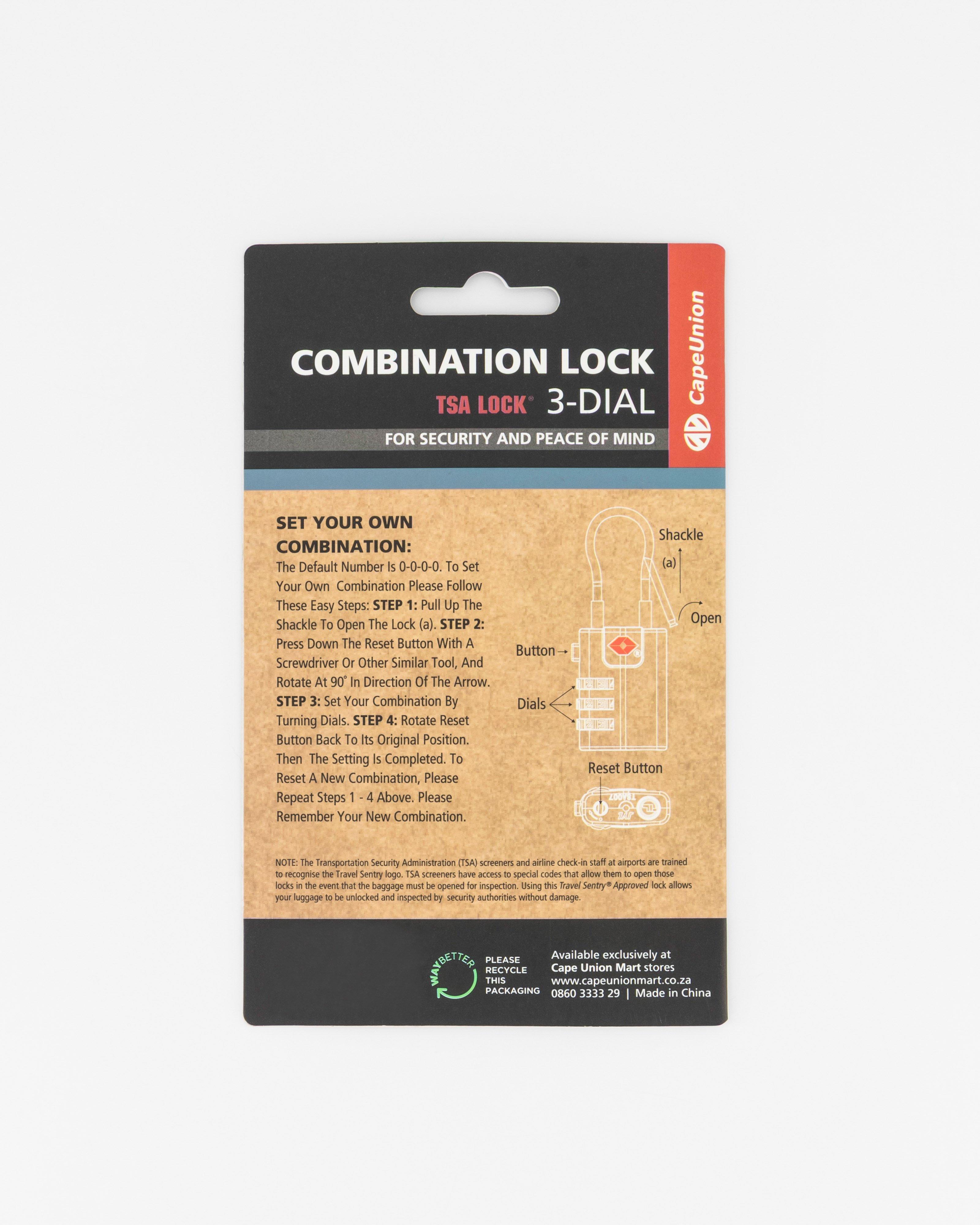 Cape Union SA Flag 3-Dial Combination TSA Lock -  Assorted