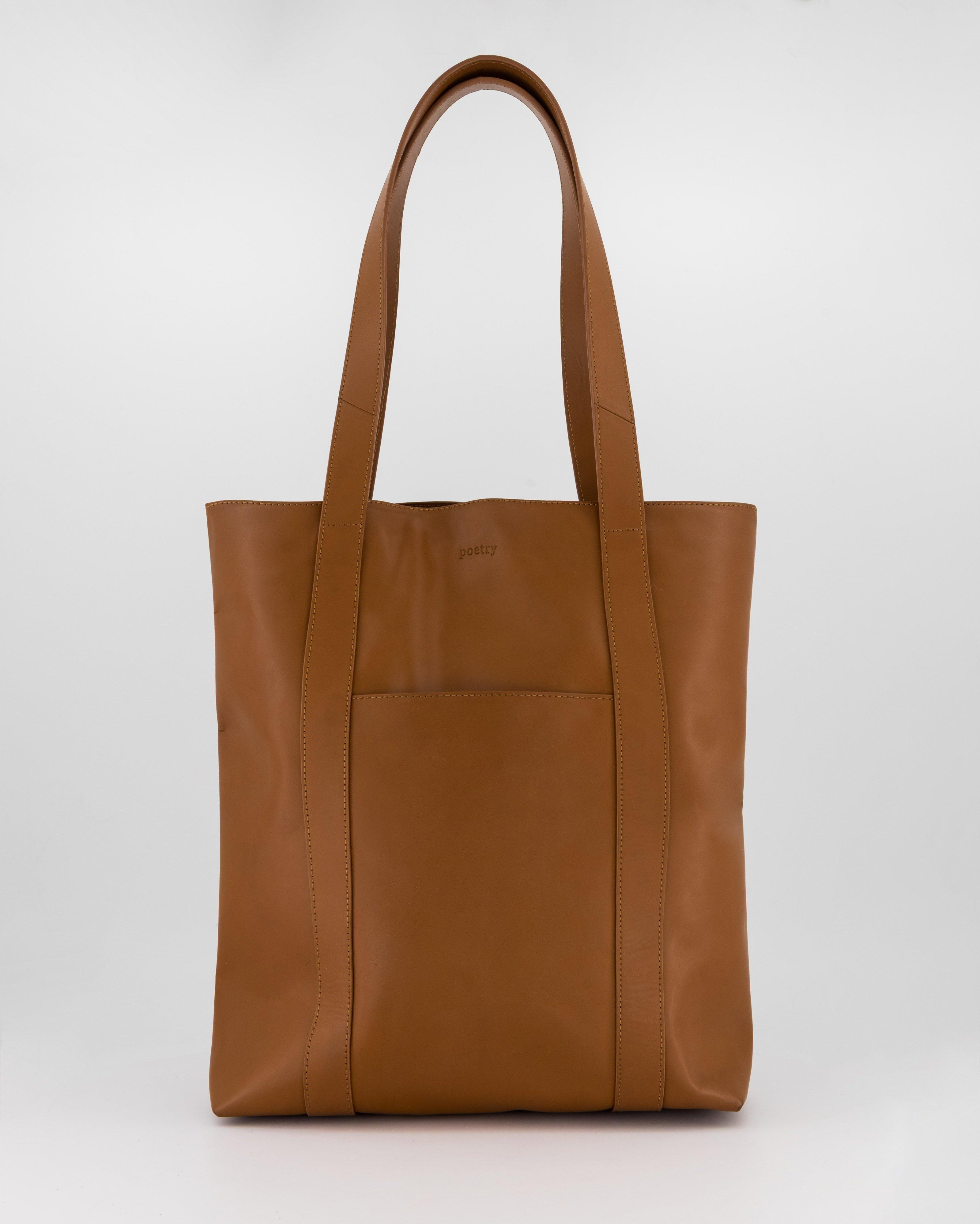 Dorana Leather Tote Bag -  Tan