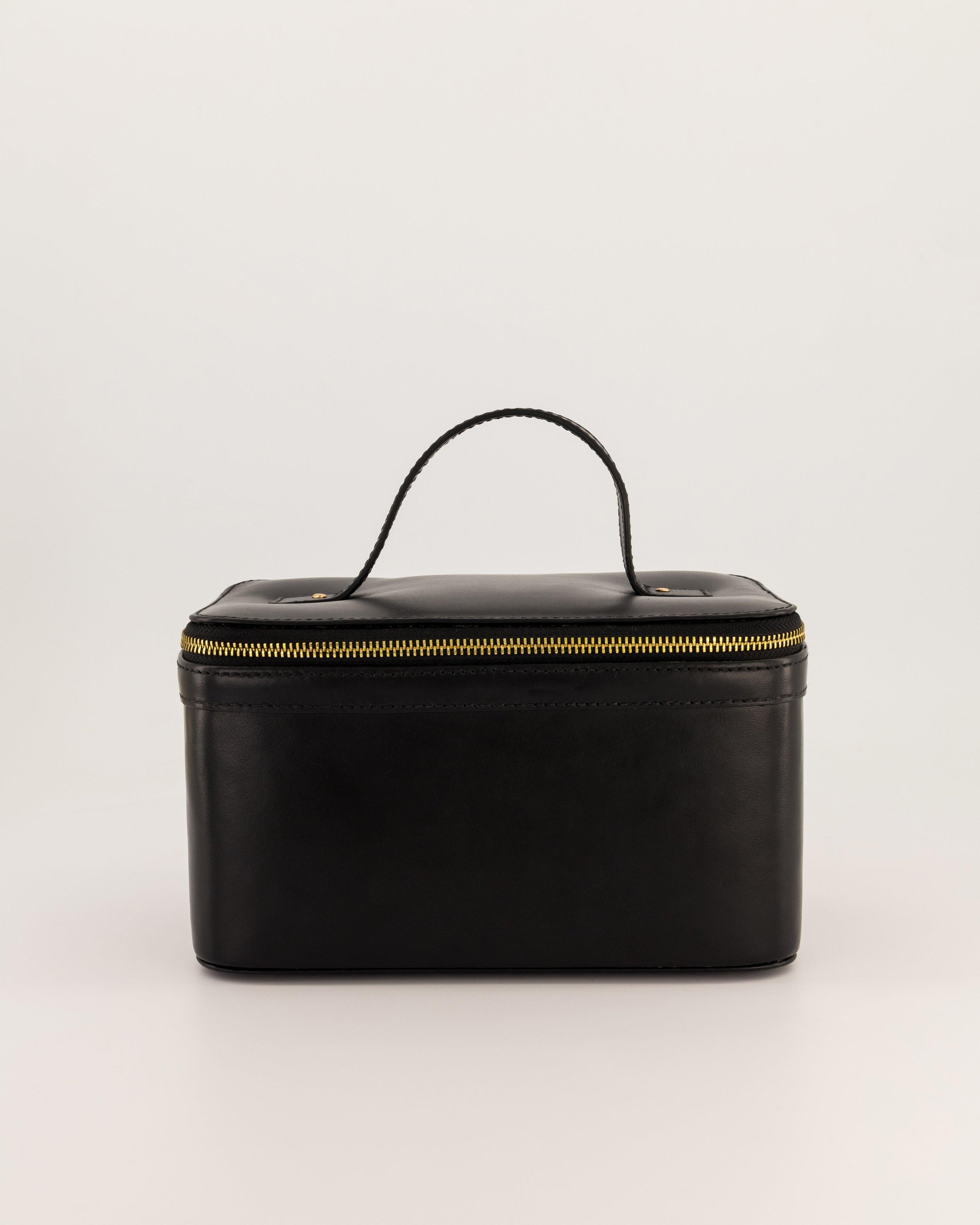 Bonita Leather Toiletry Bag -  Black