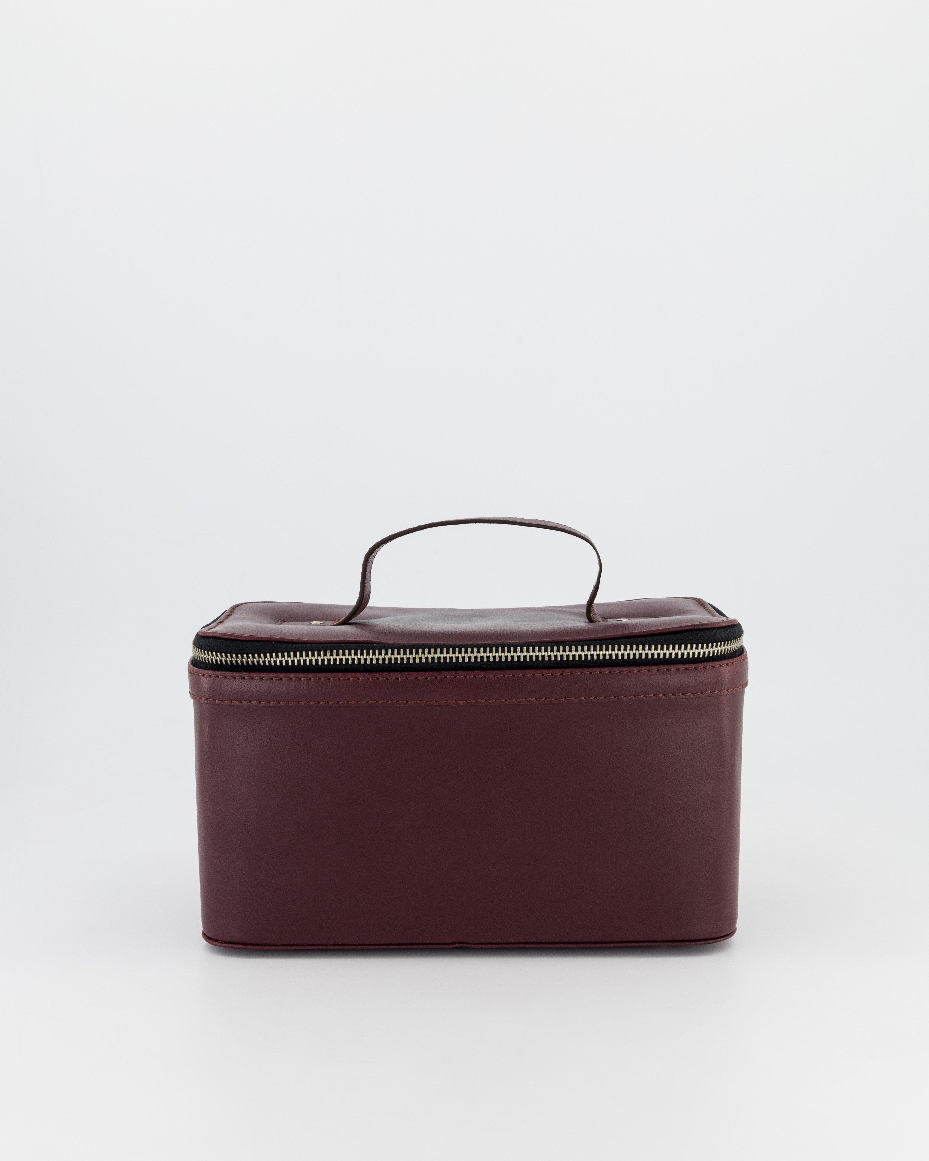Bonita Leather Toiletry Bag -  Burgundy