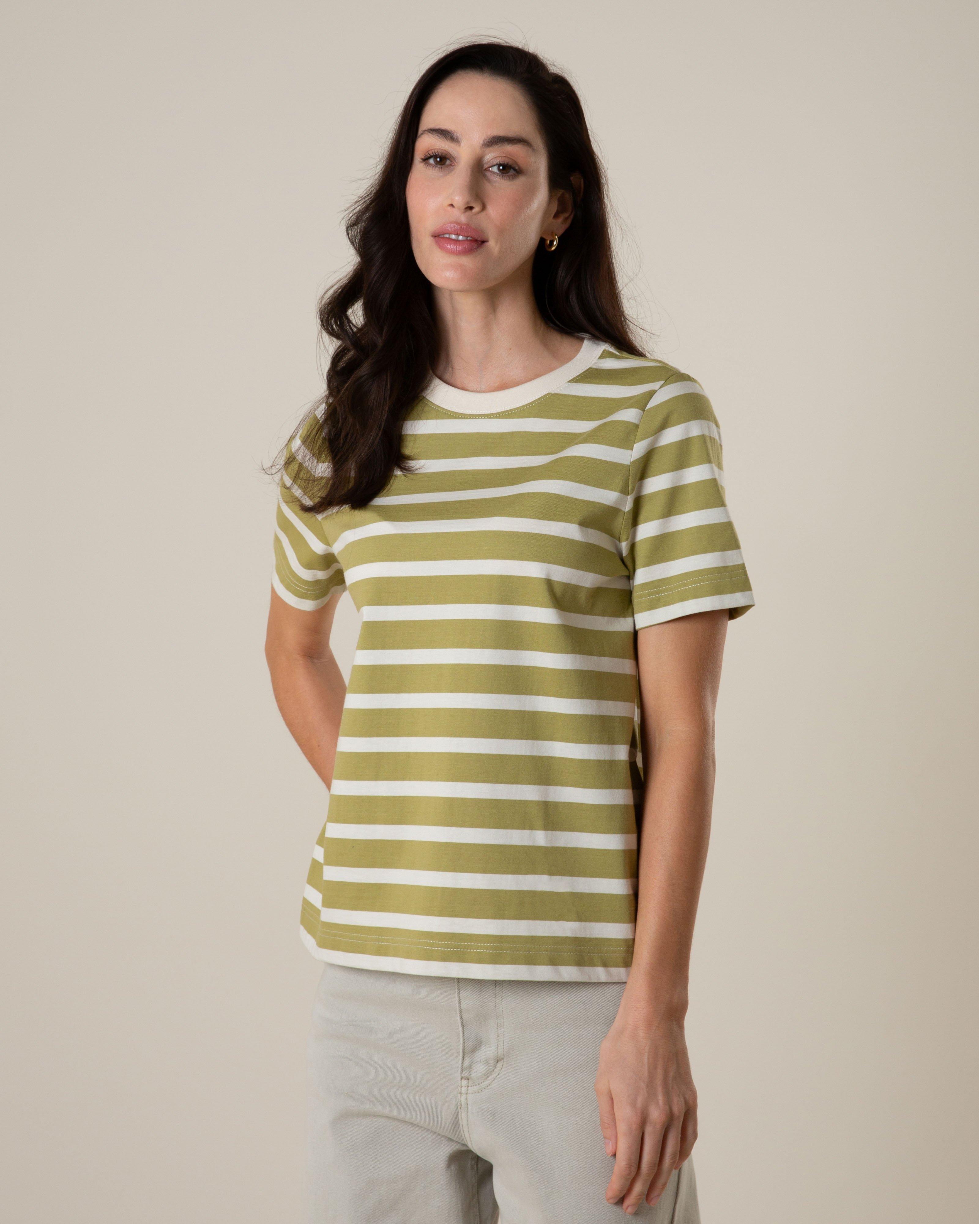 Rare Earth Women's Tansy Stripe T-Shirt -  Olive