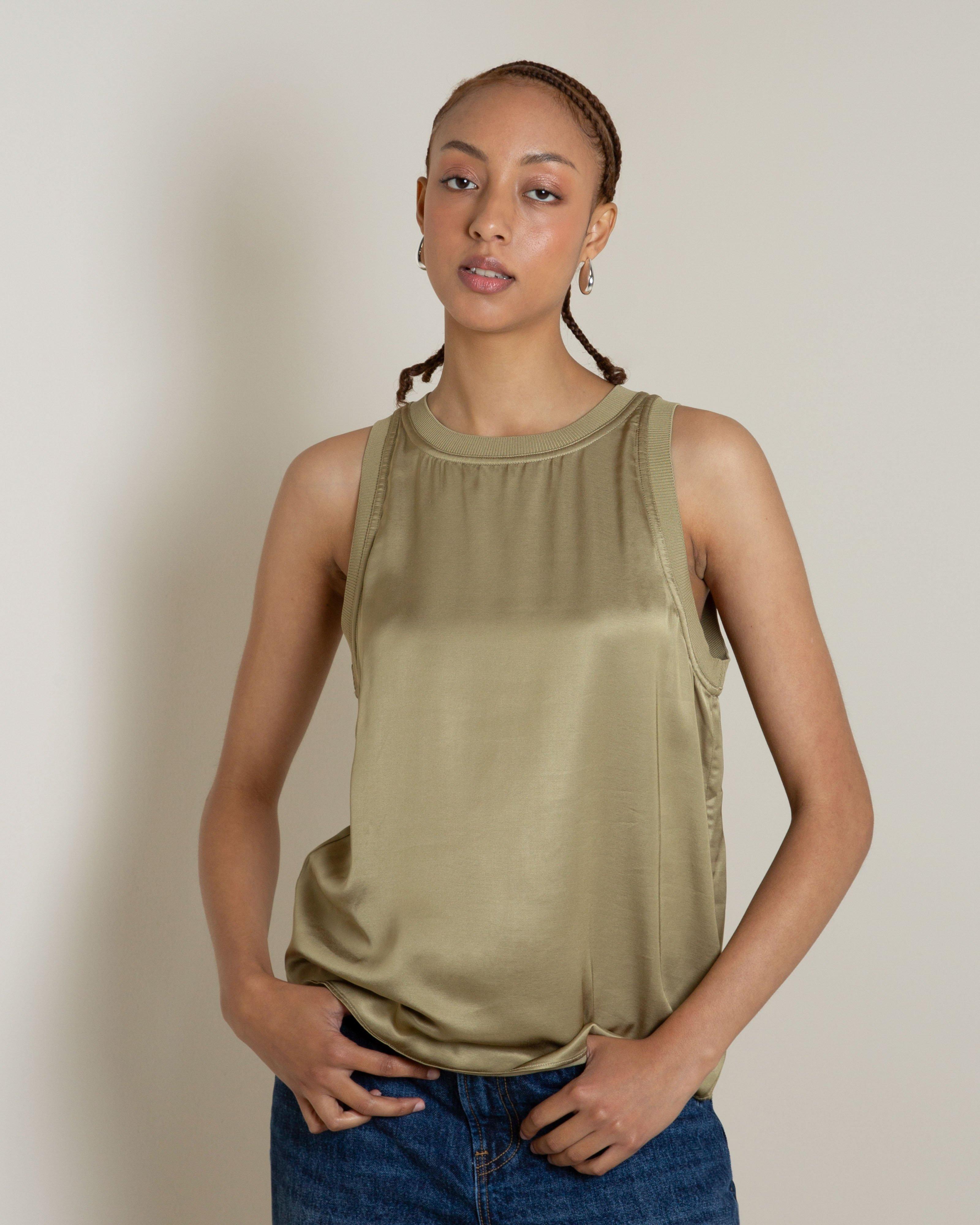 Pip Sateen Top -  Green