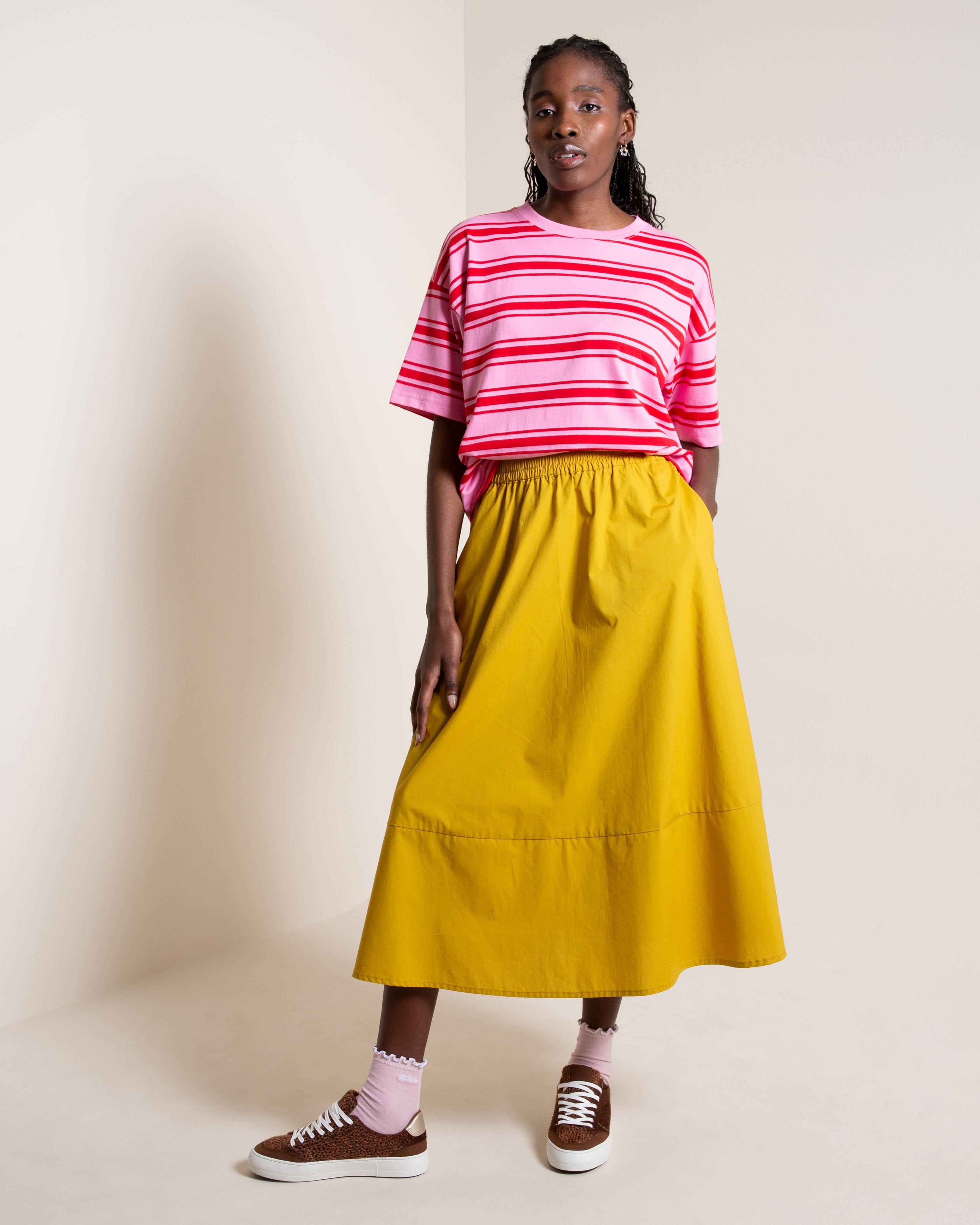 Women's Ellie Poplin Skirt -  Chartreuse