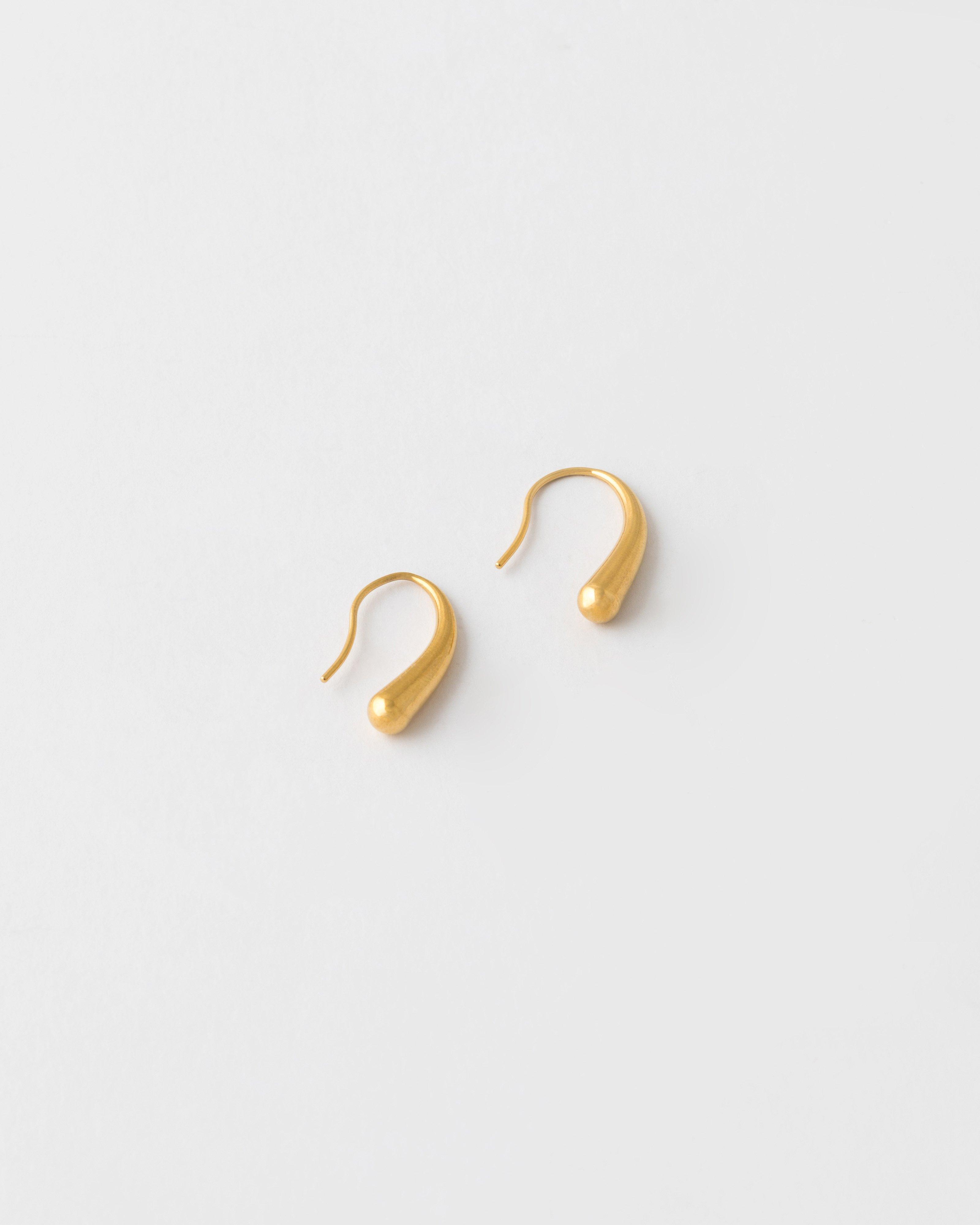 Teardrop Fishhook Earrings -  Gold