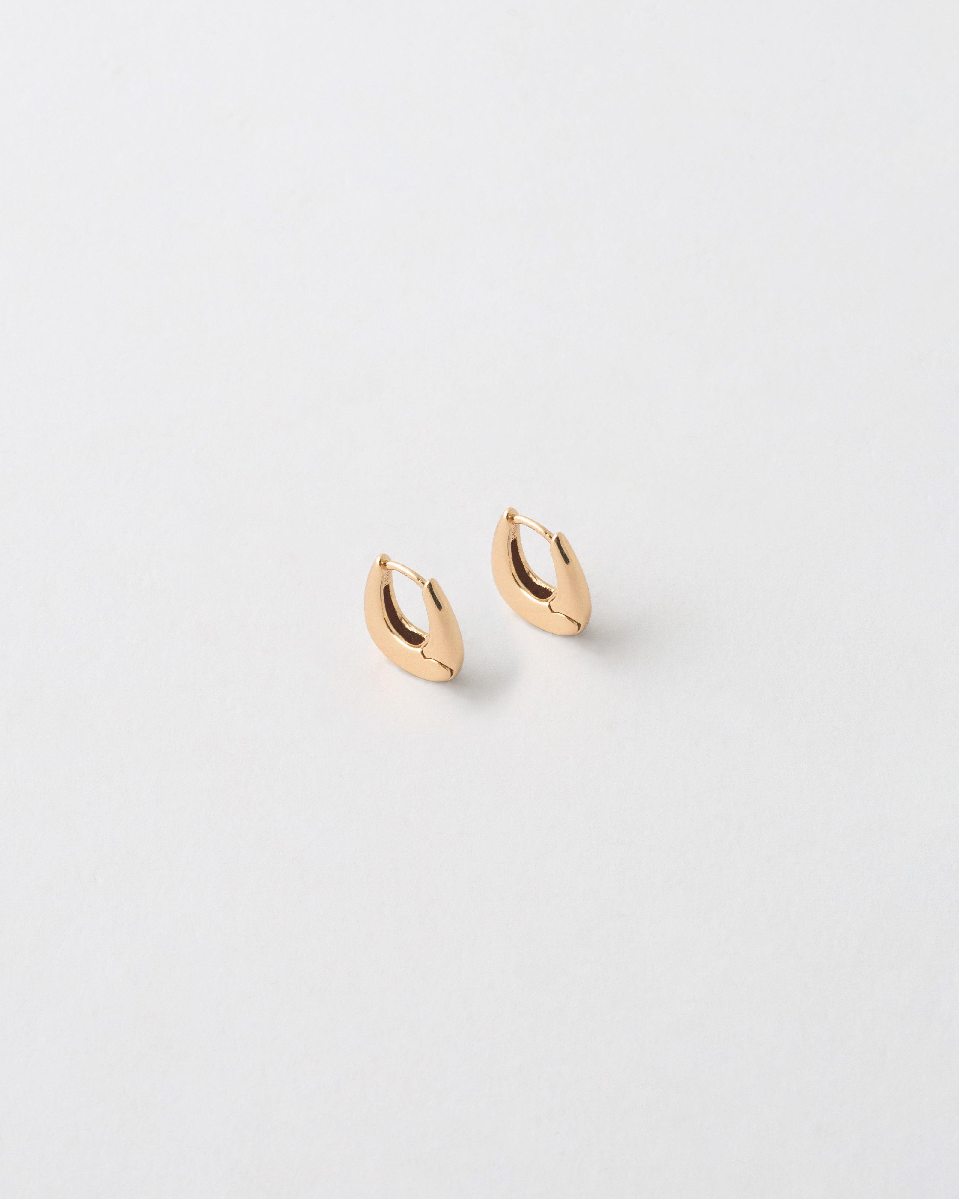 U-Shaped Huggie Earrings -  Gold