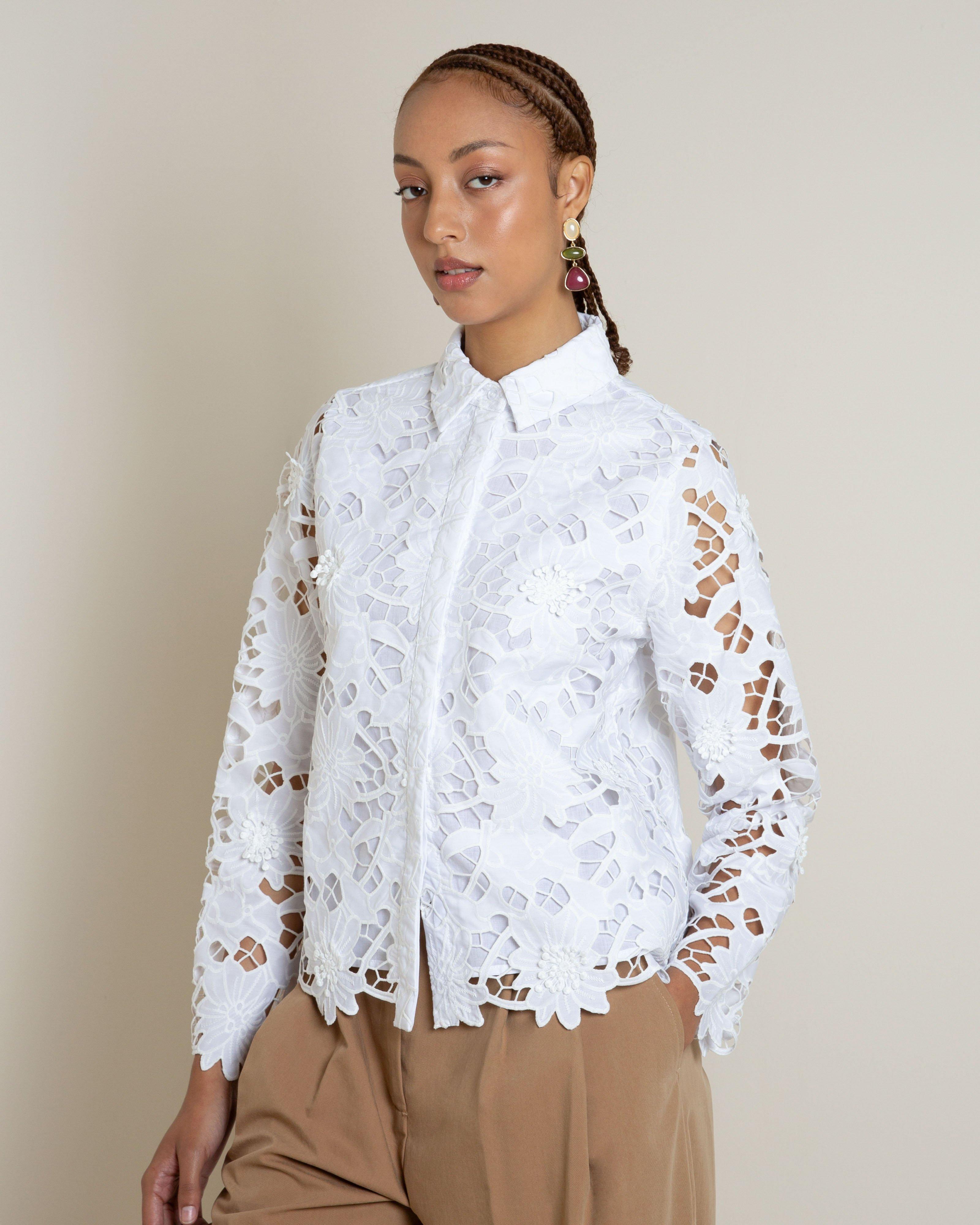 トップス josemoon FLOW LACE SHIRT JOSEMOON/ジョゼムーン】FLOW LACE SHIRT/レースシャツ/ブラウス