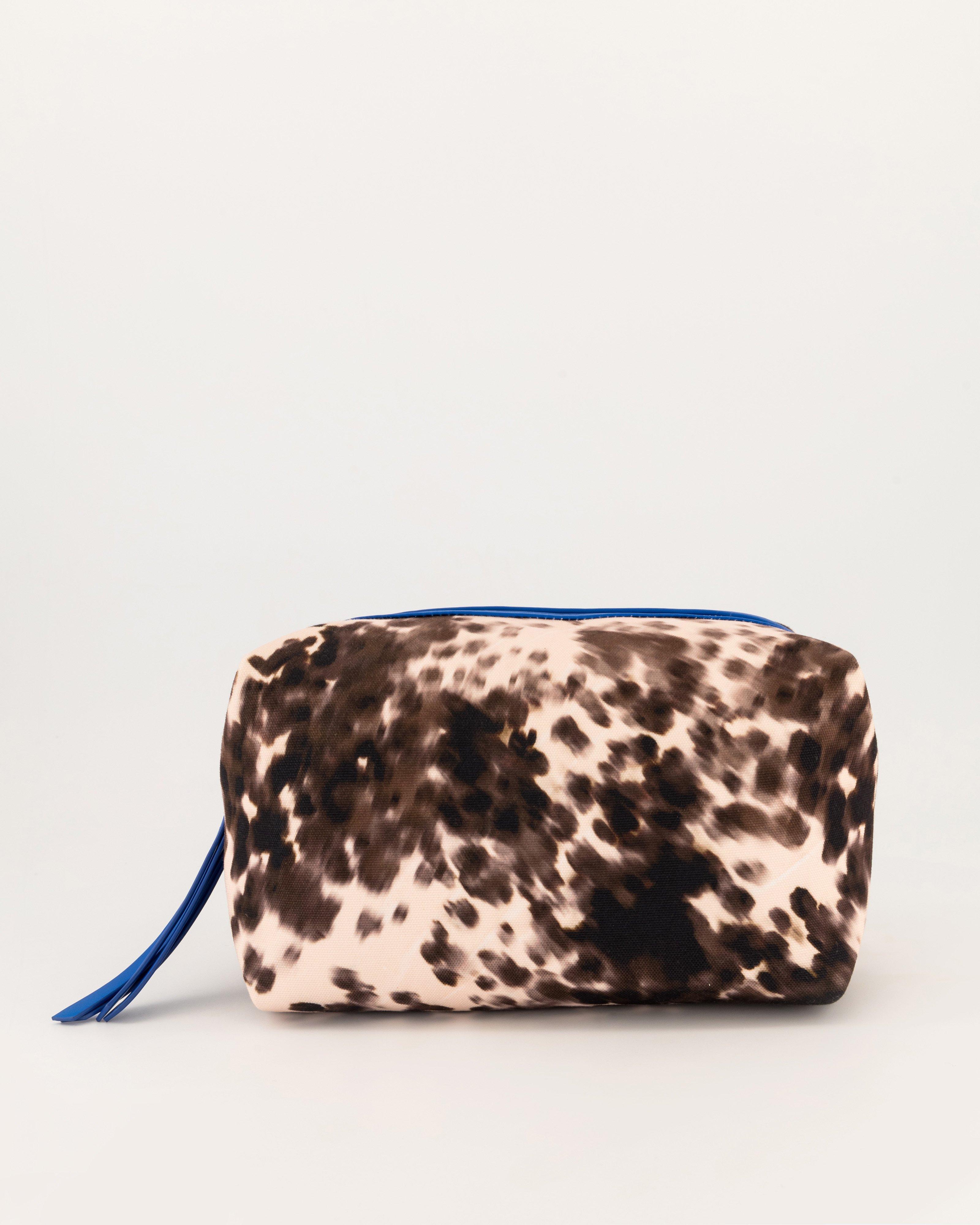 Lebo Abstract Printed Medium Toiletry Bag -  Brown