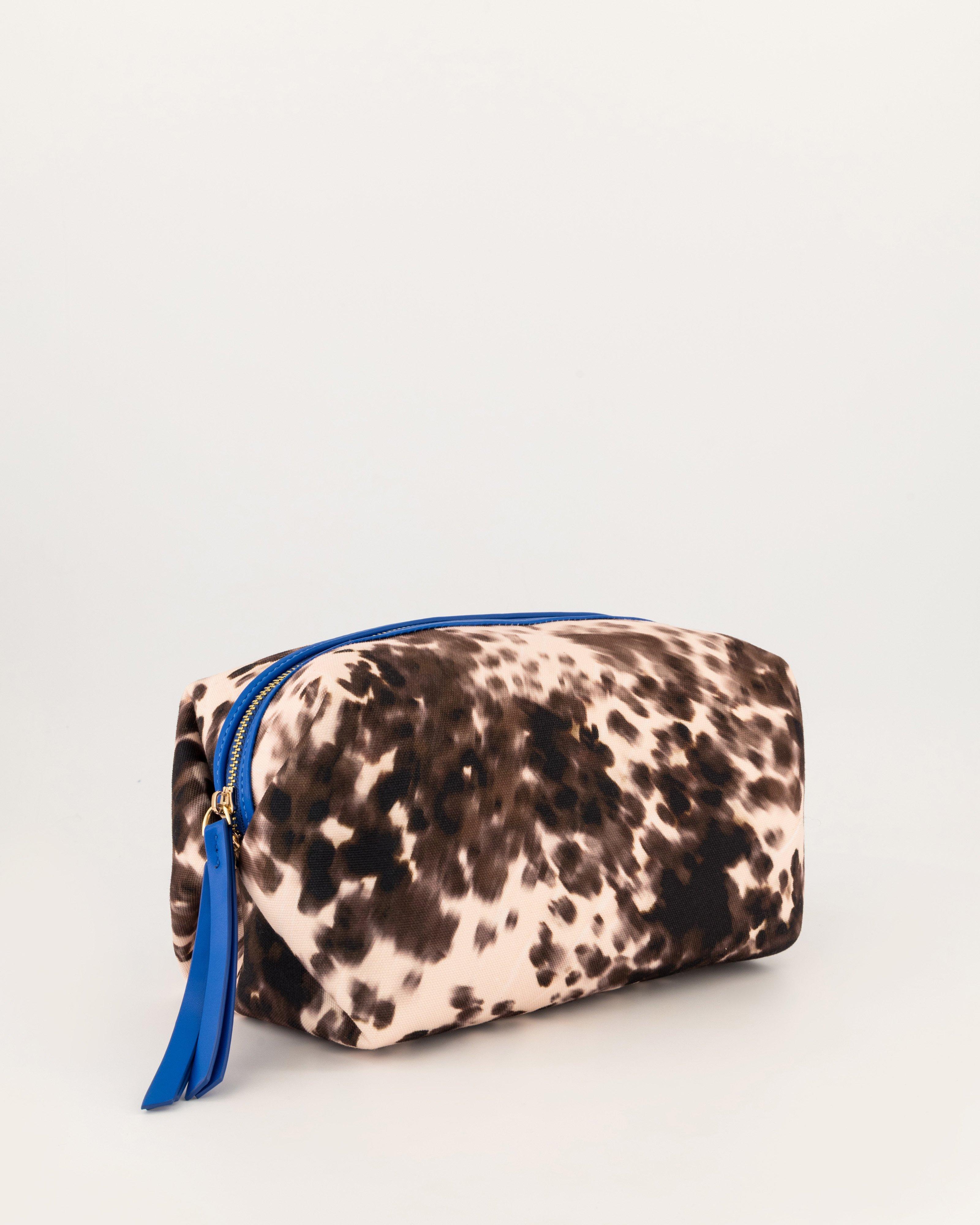 Lebo Abstract Printed Medium Toiletry Bag -  Brown