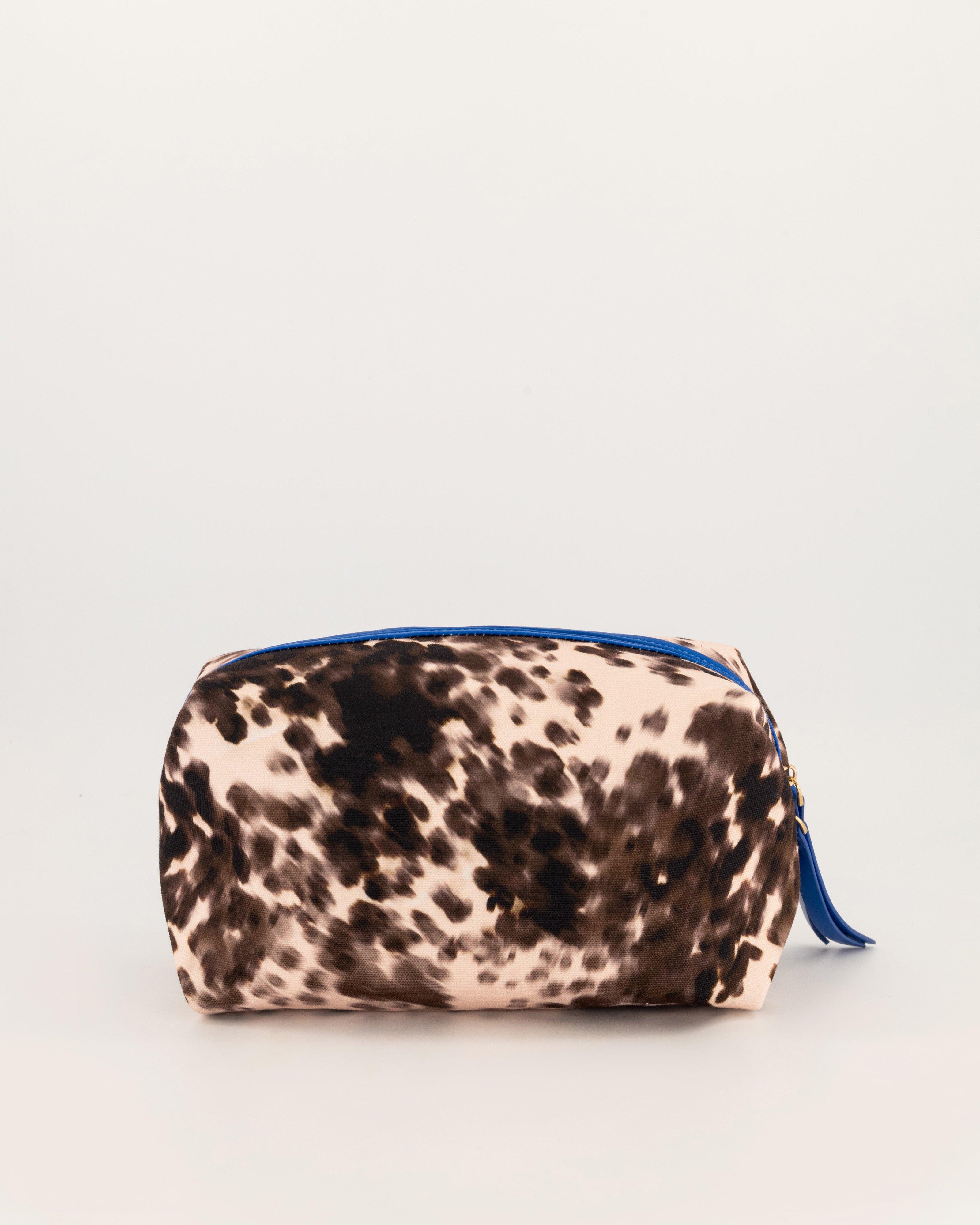 Lebo Abstract Printed Medium Toiletry Bag -  Brown