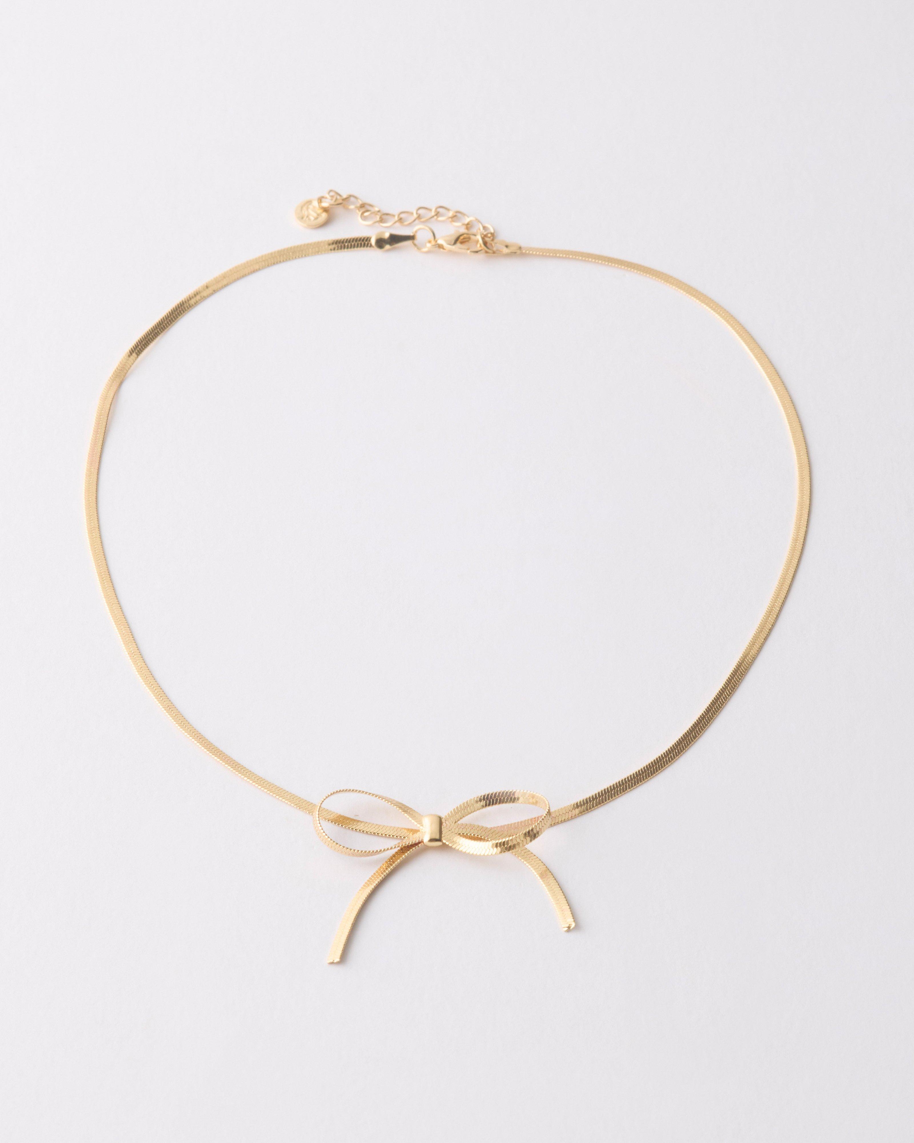 Women's Bow Necklace -  Gold