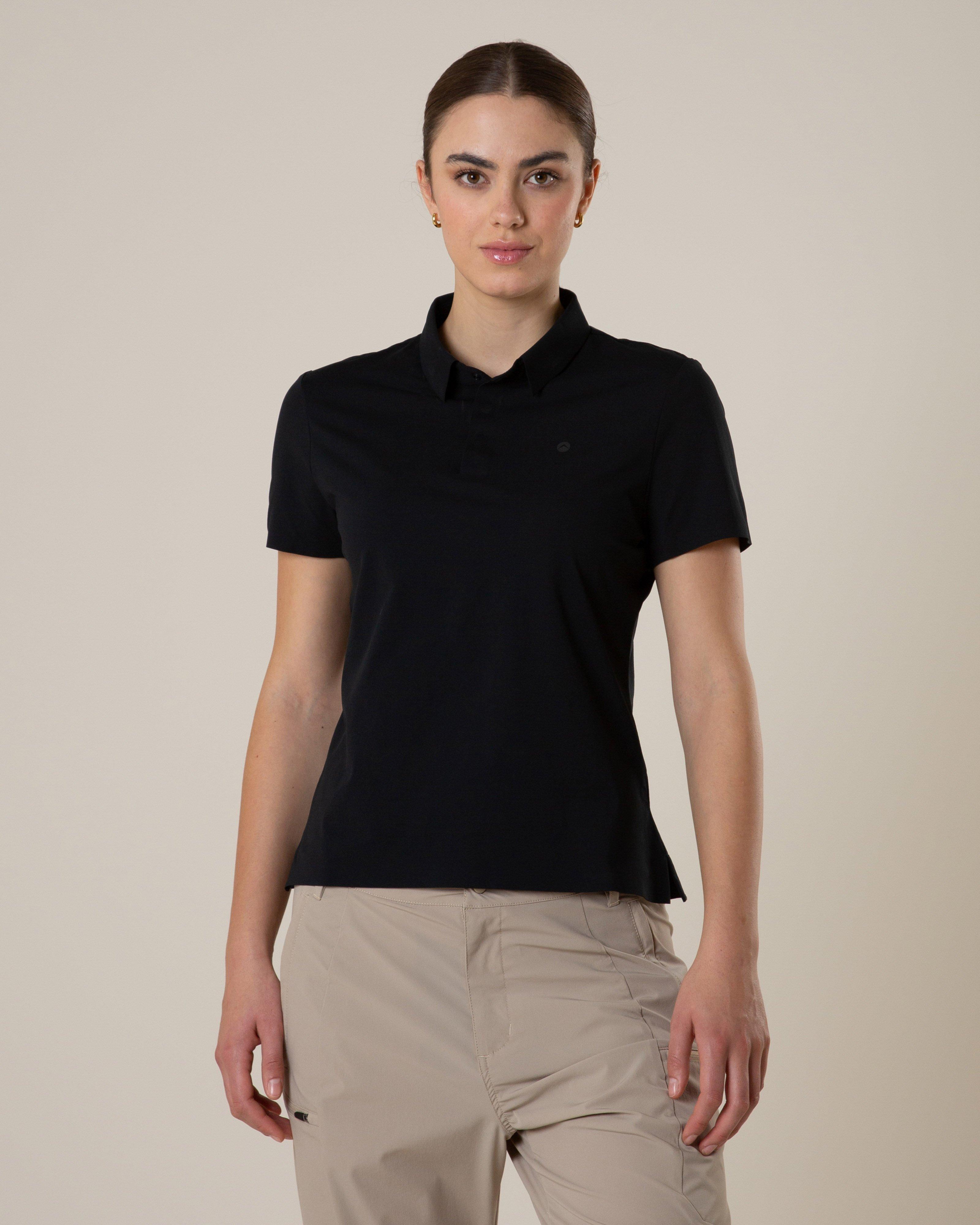 K-Way Women's Peak Tech Short-Sleeve Golfer -  Black