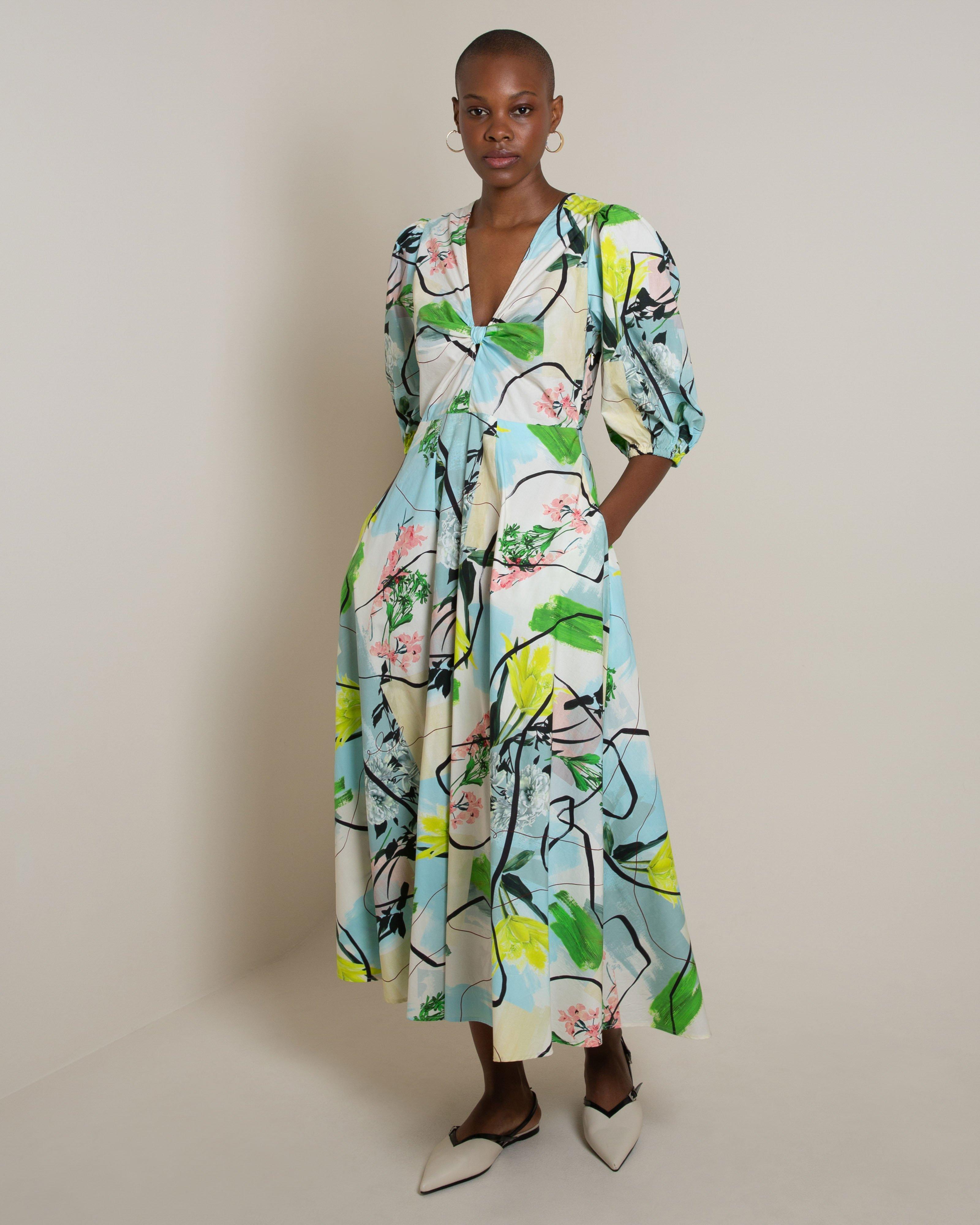 Lacey Printed Midi Dress -  Assorted
