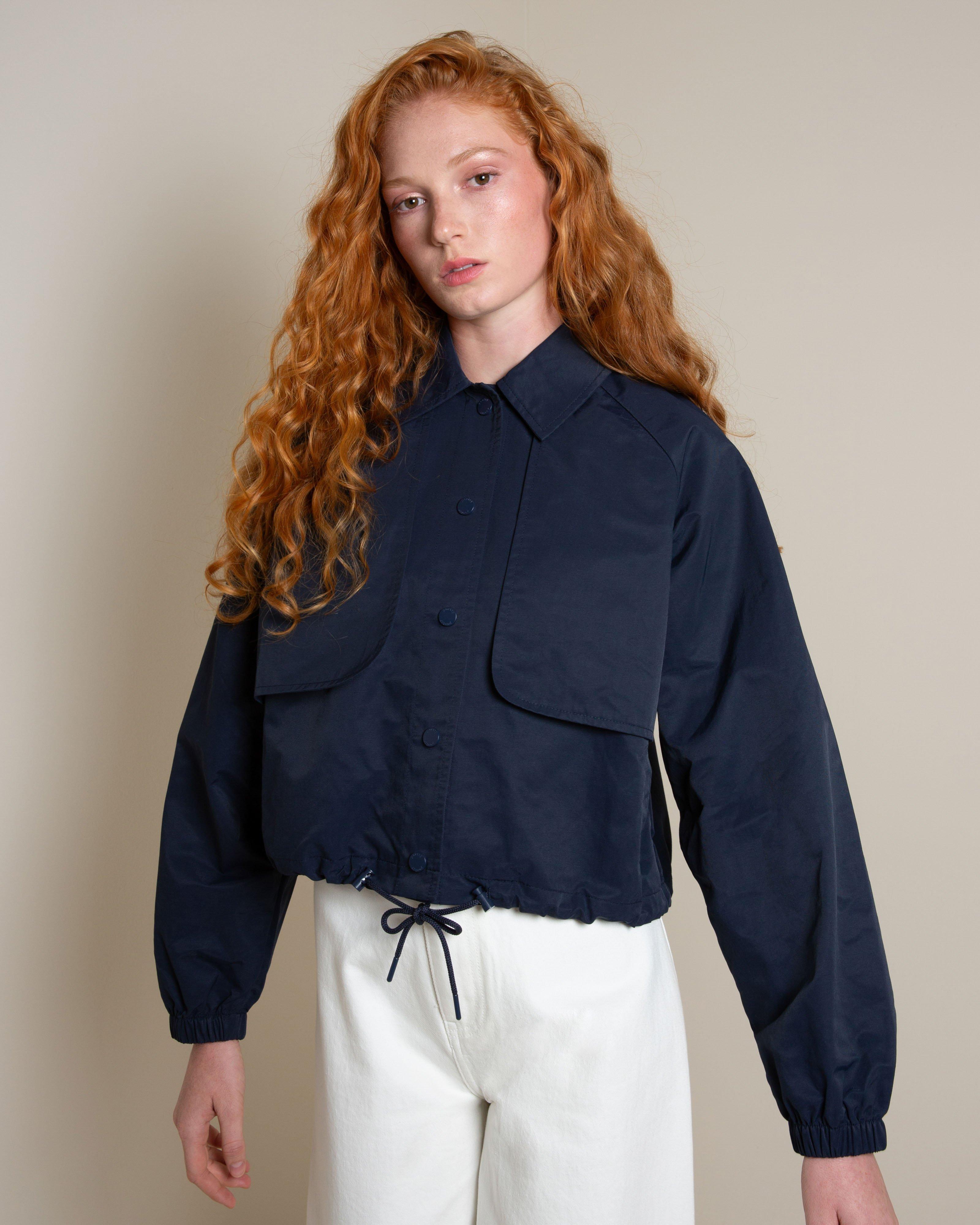 Ayla Cropped Jacket -  Navy