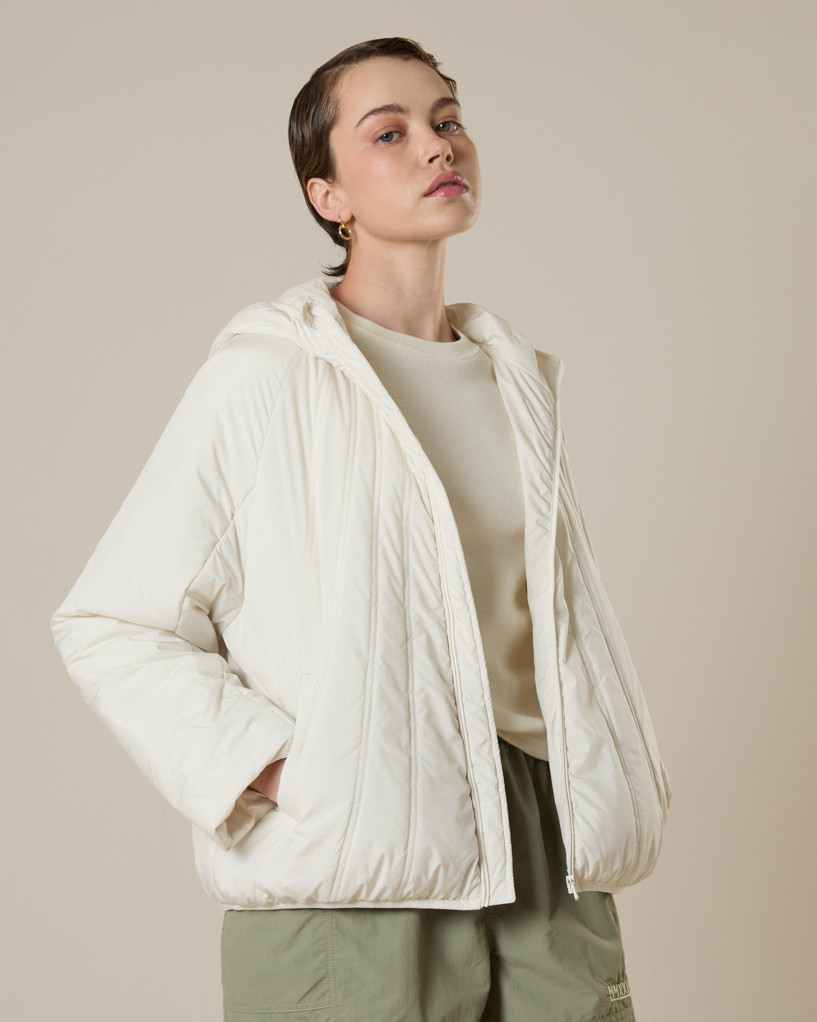 MMXXI Women's Sunrise Hooded Quilted Puffer Jacket -  Oatmeal