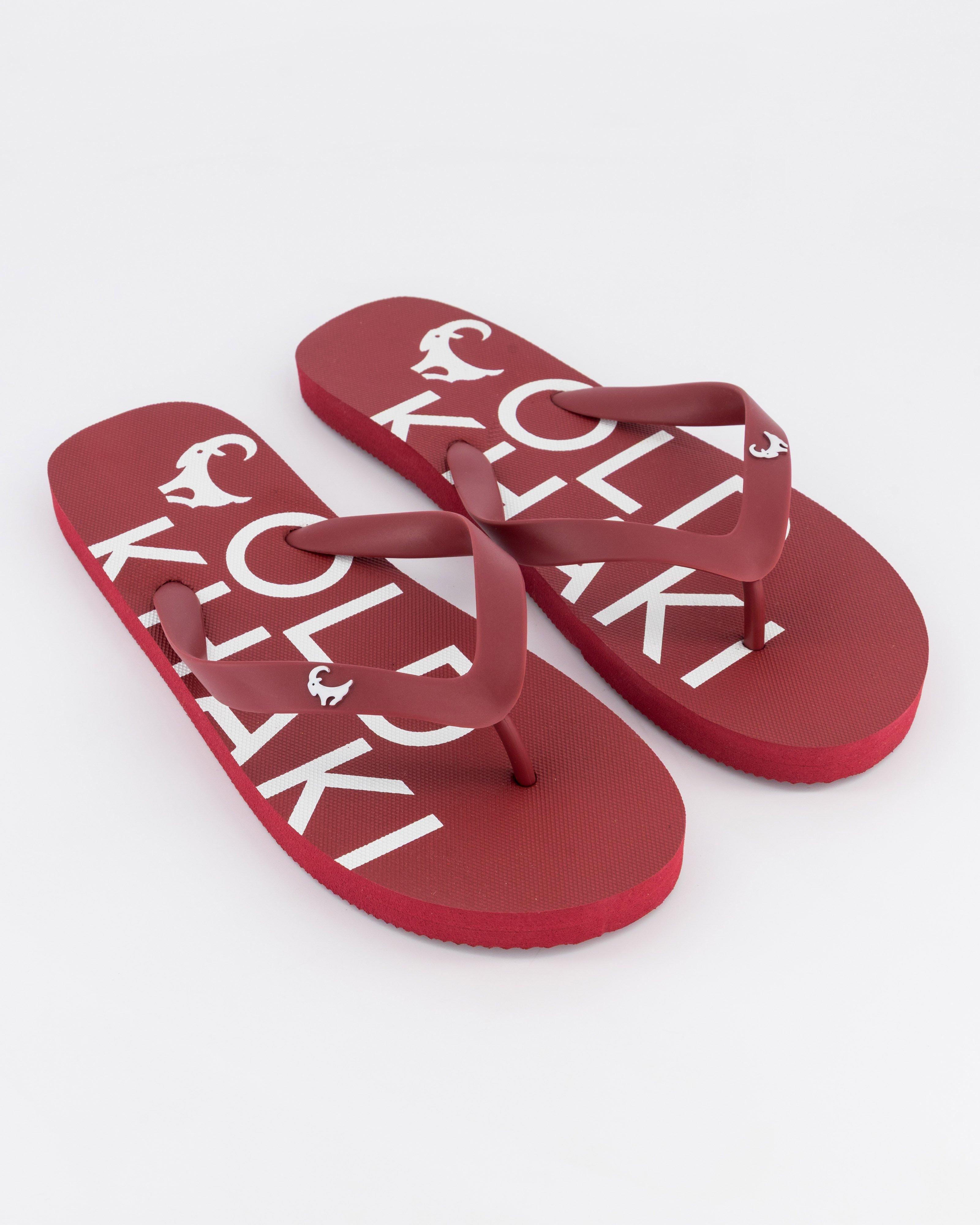 Old Khaki Men’s Branded Pacifico Flip-Flop -  Burgundy