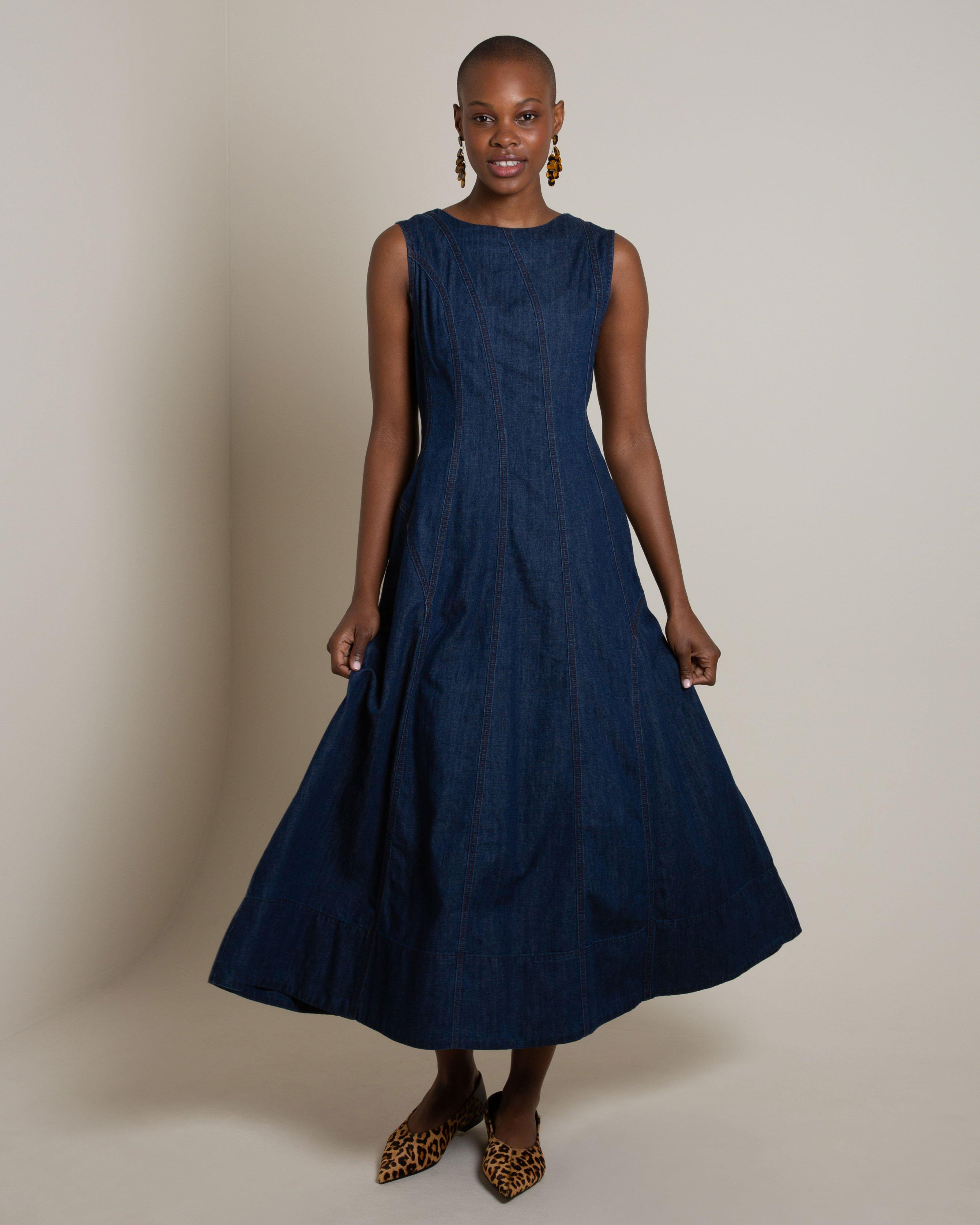 denim dress formal Ashley Lauren 4659 Corset Denim Spaghetti Strap Cocktail Dress Crystal Beading Formal 10 / Denim main image 1