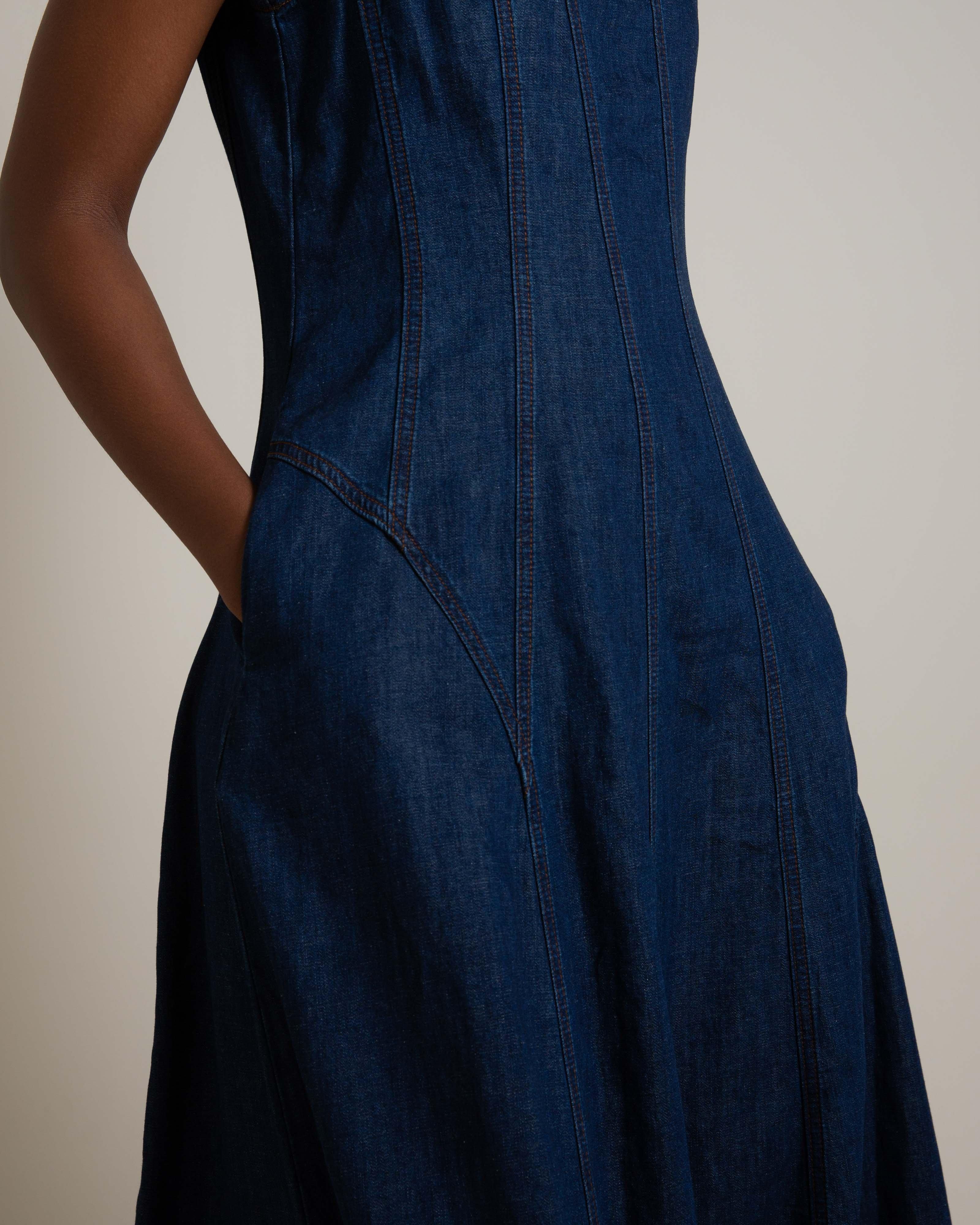 poetry denim dress Pola Denim Midi Dress