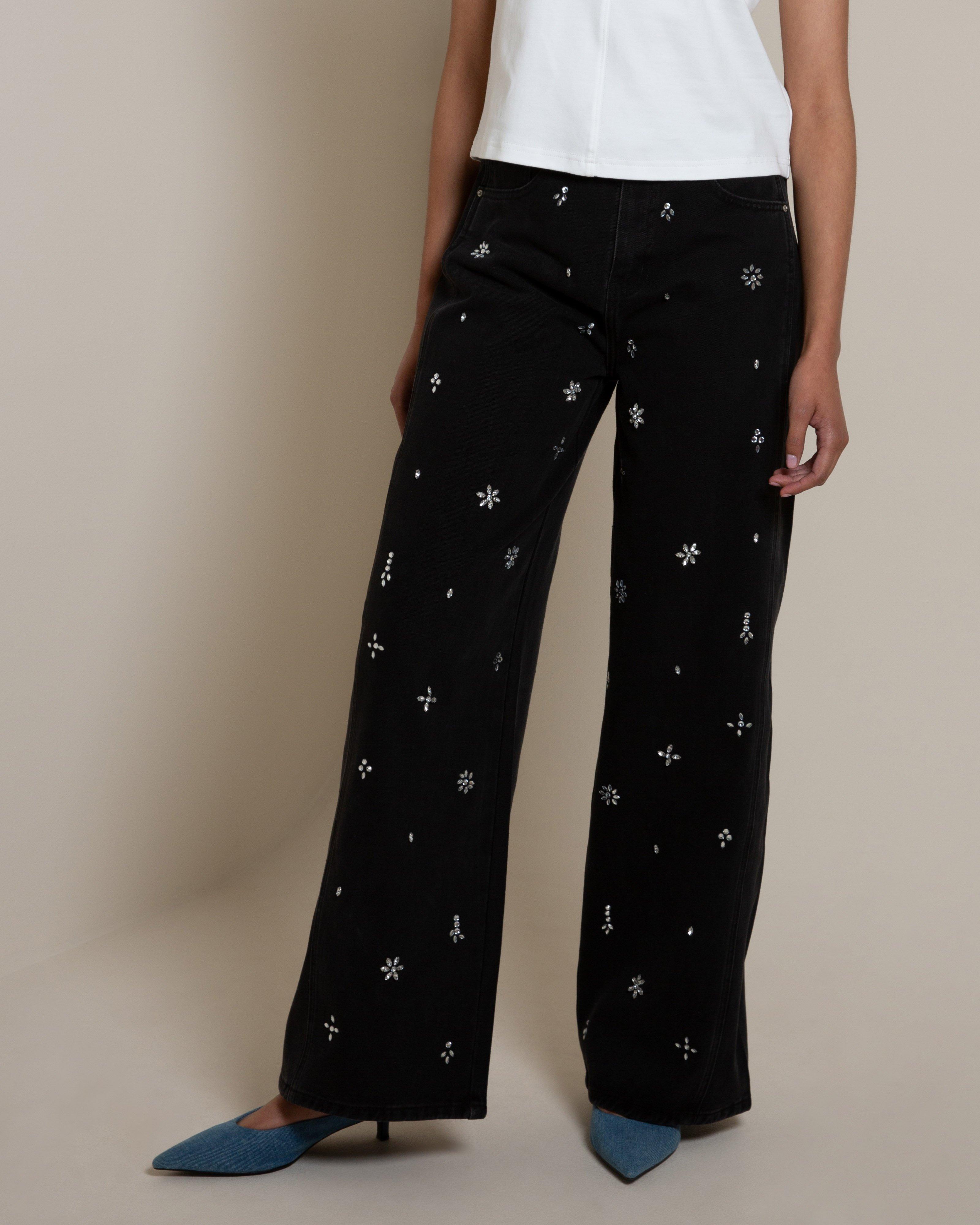 Nash Embellished Denim -  Black
