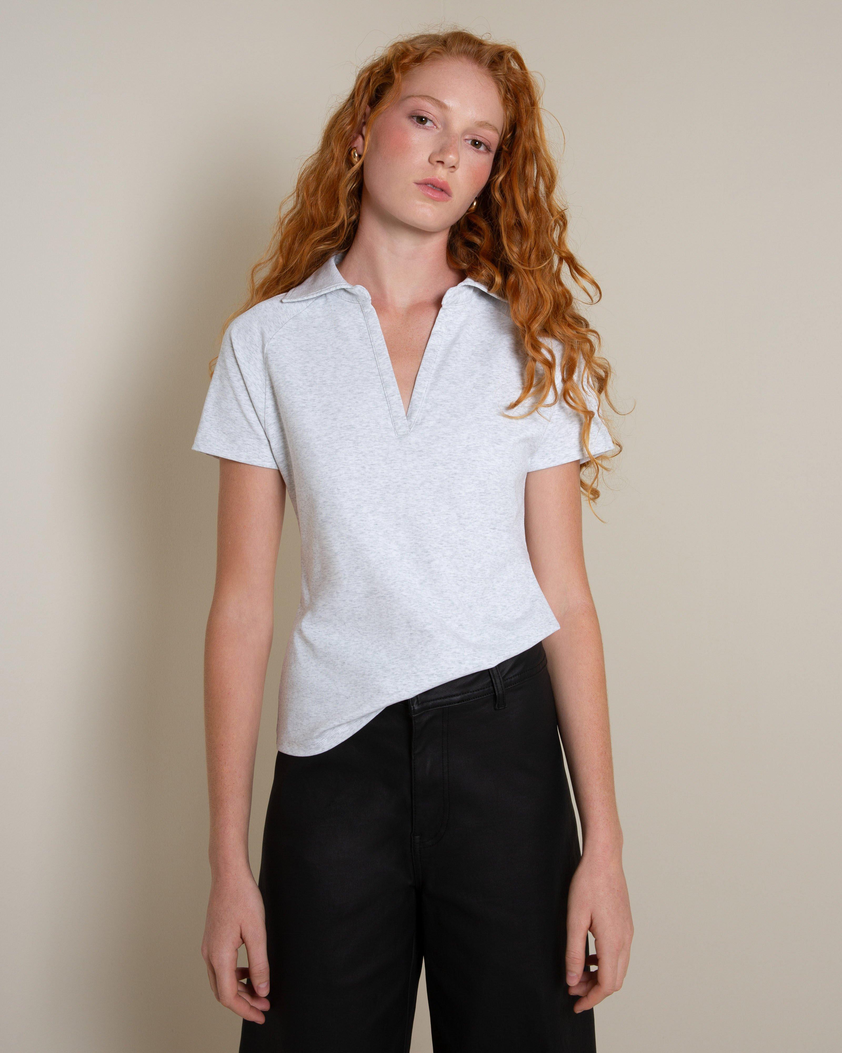 Harlee Polo Top -  Grey