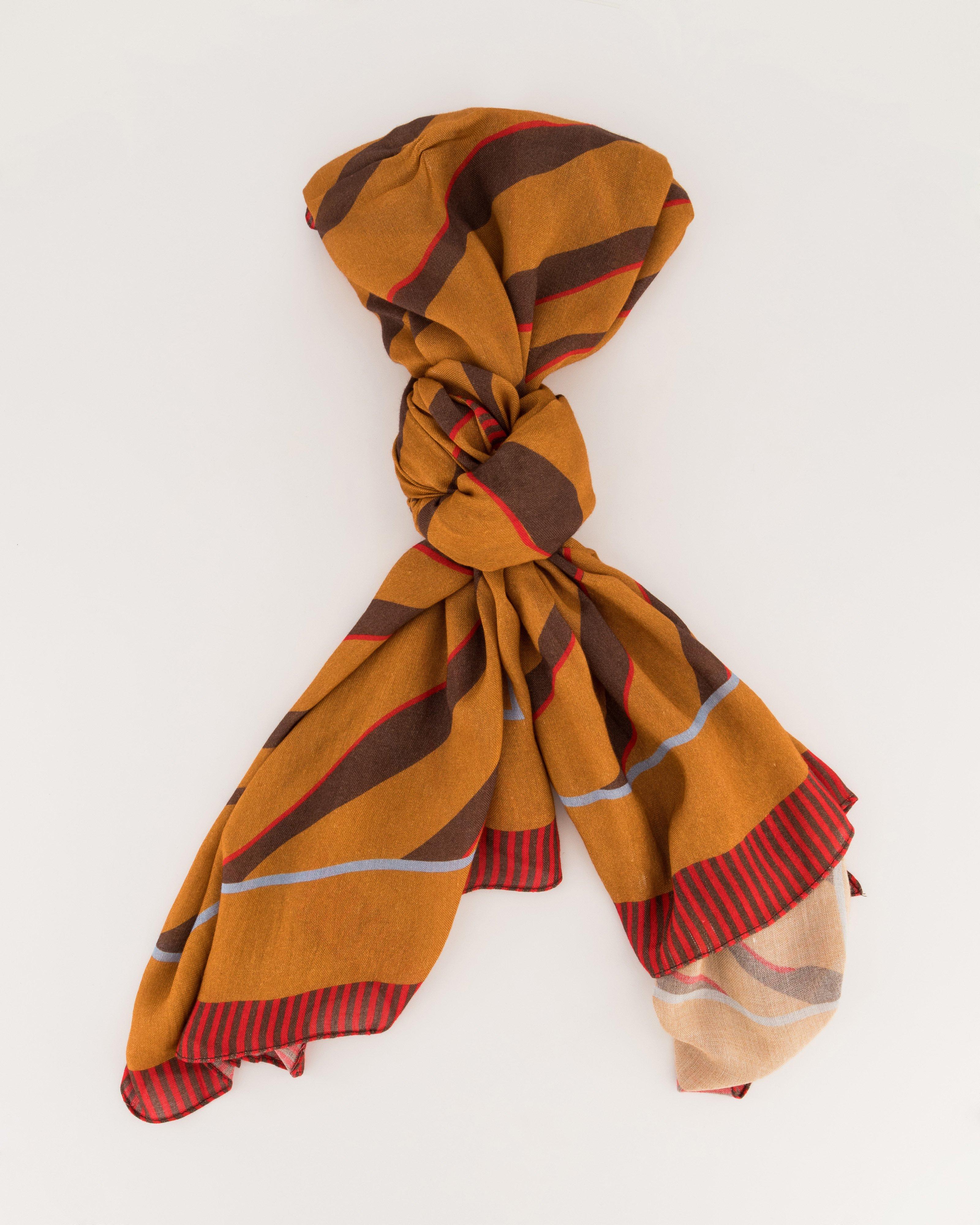 Lana Printed Animal Viscose Scarf -  Brown