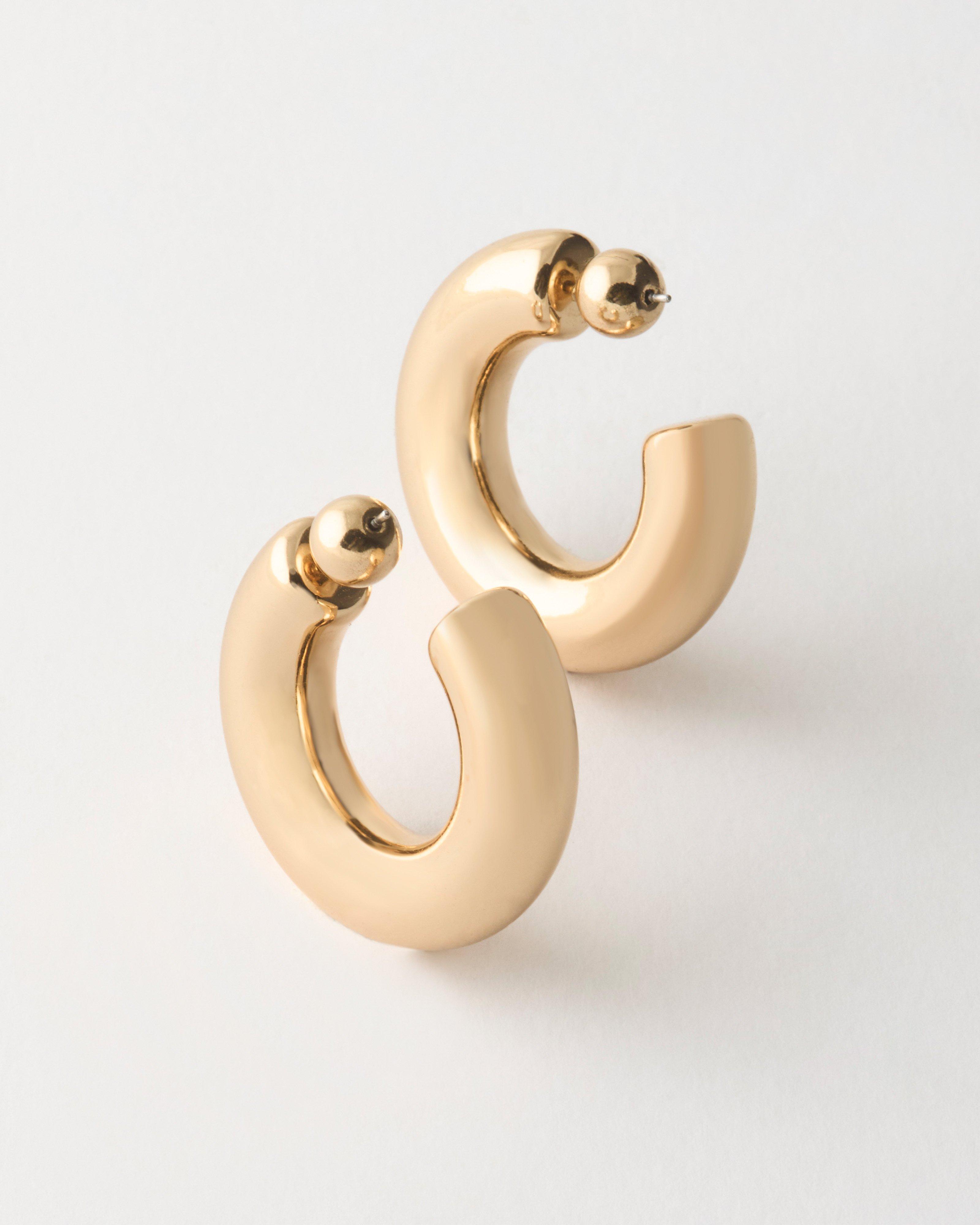 Women's Chunky Hoop With Ball -  Gold