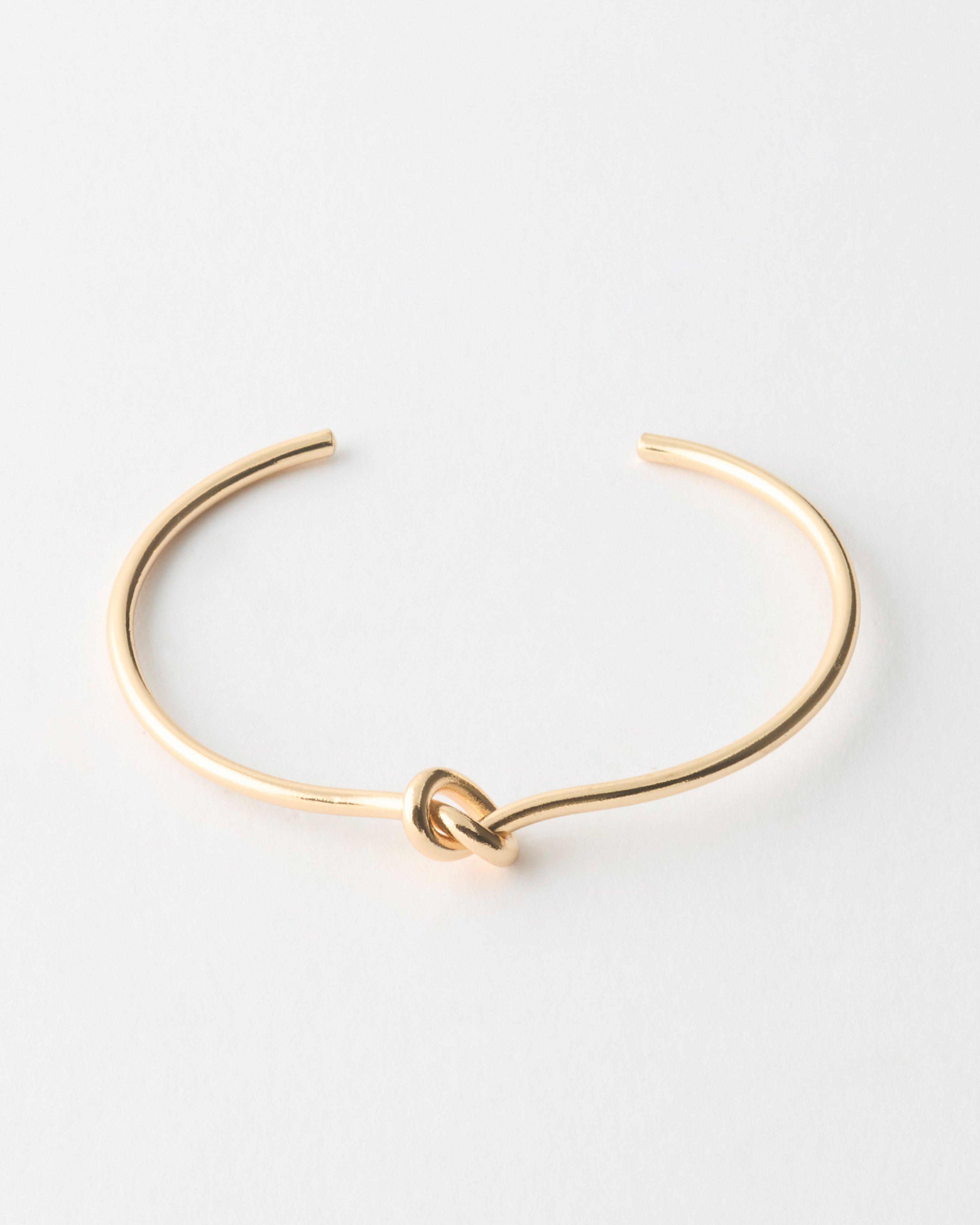 Women's Knotted Cuff Bangle -  Gold