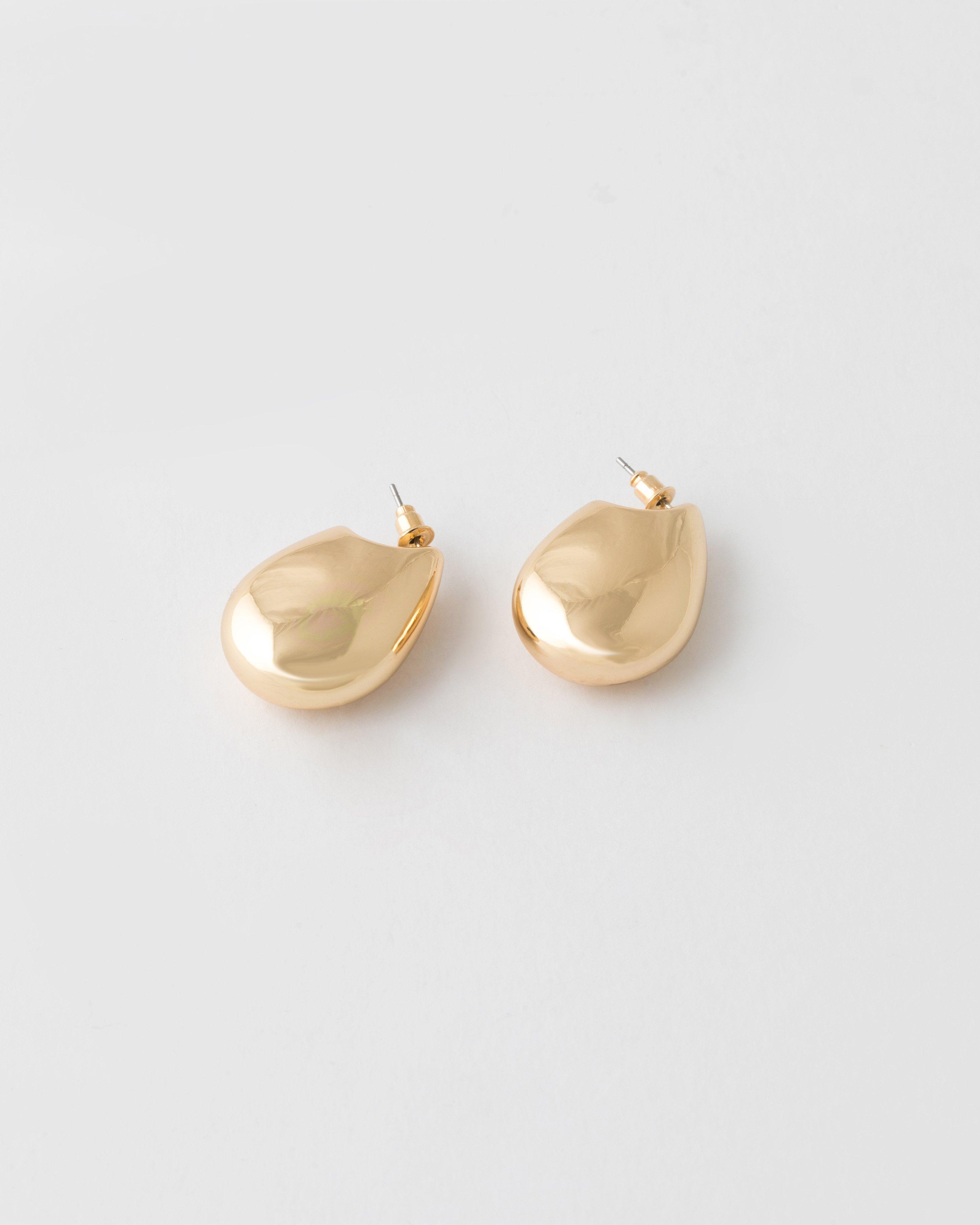 Chunky Teardrop Earrings -  Gold