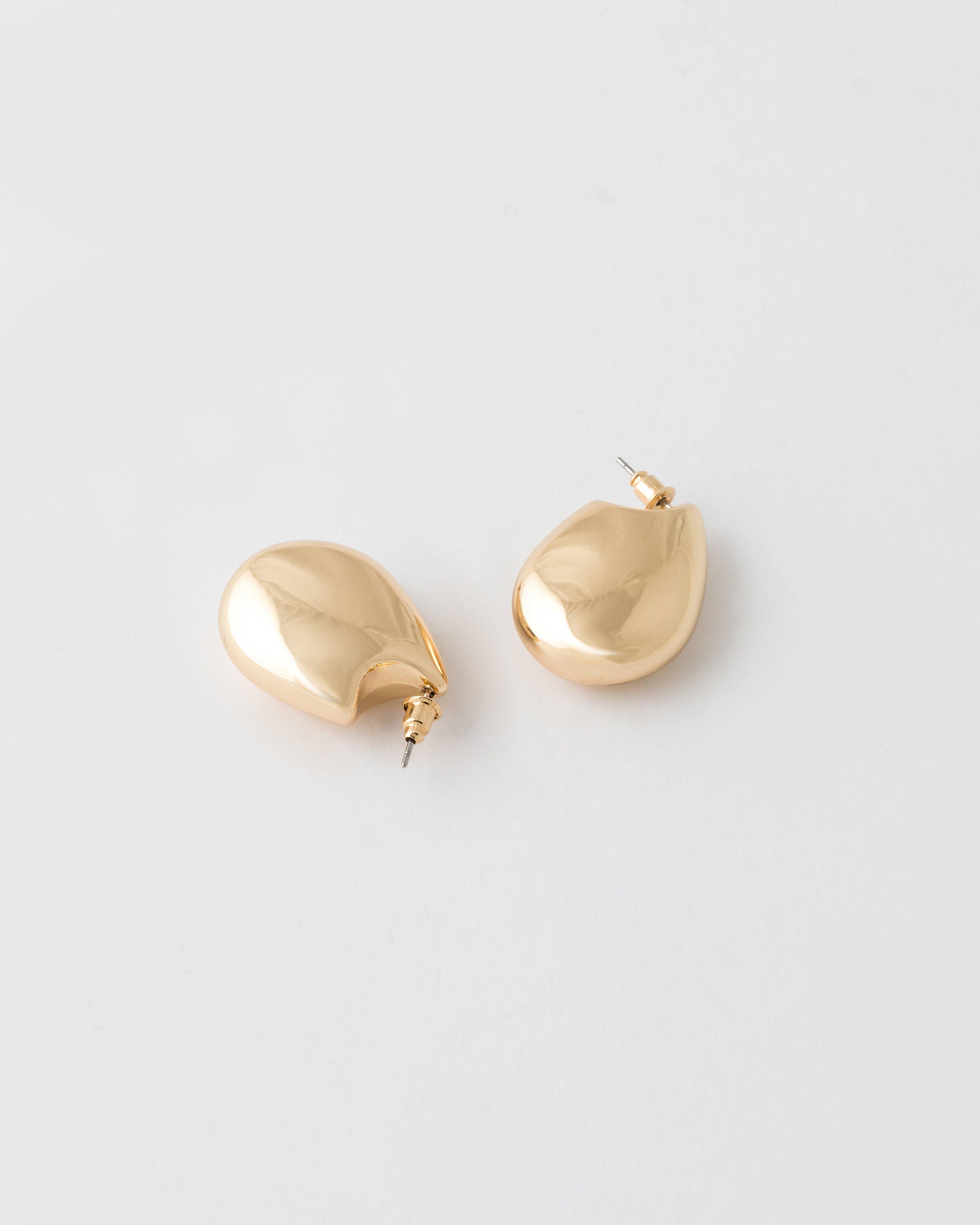 Chunky Teardrop Earrings -  Gold