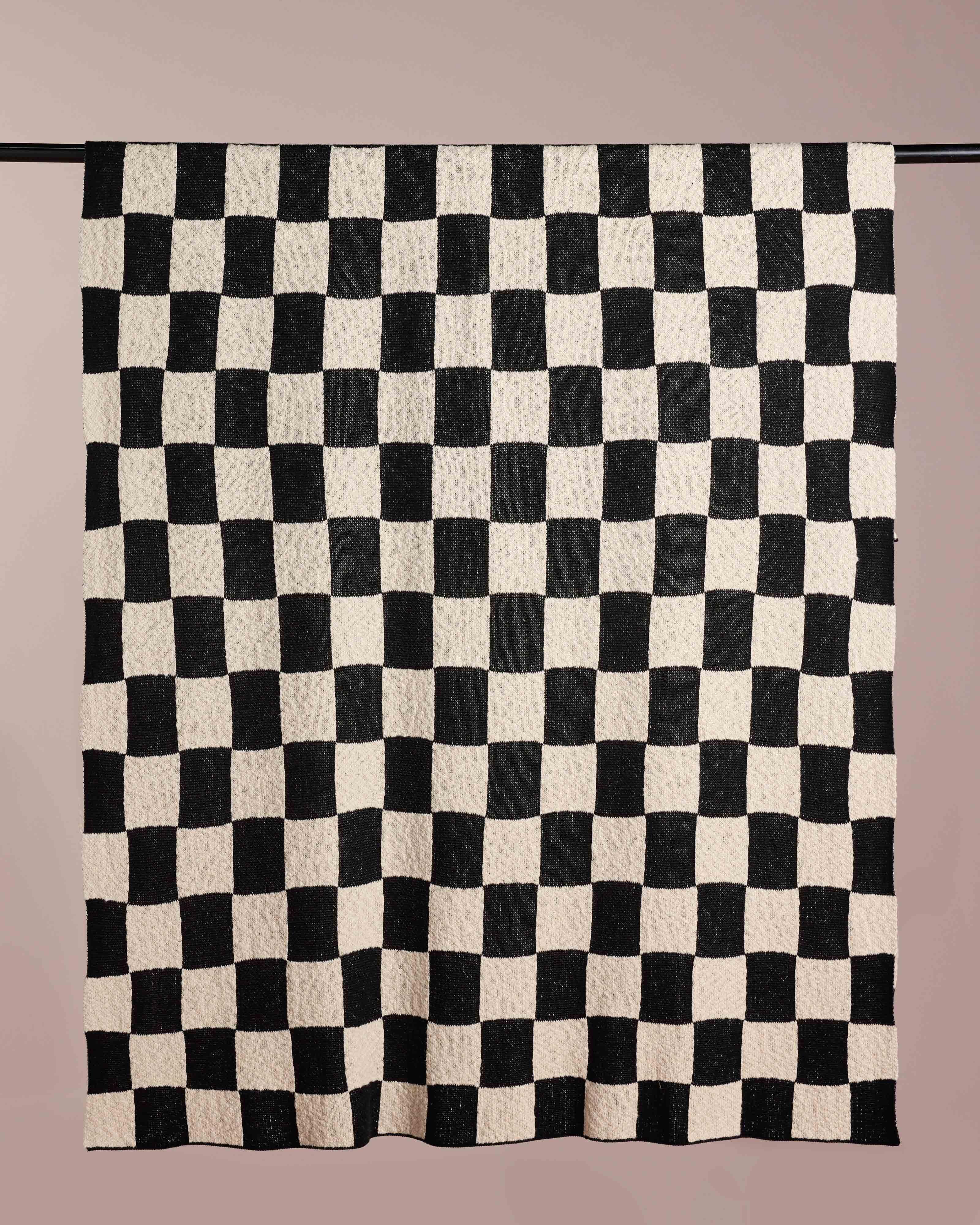 Soho Block Monochrome Throw -  Black