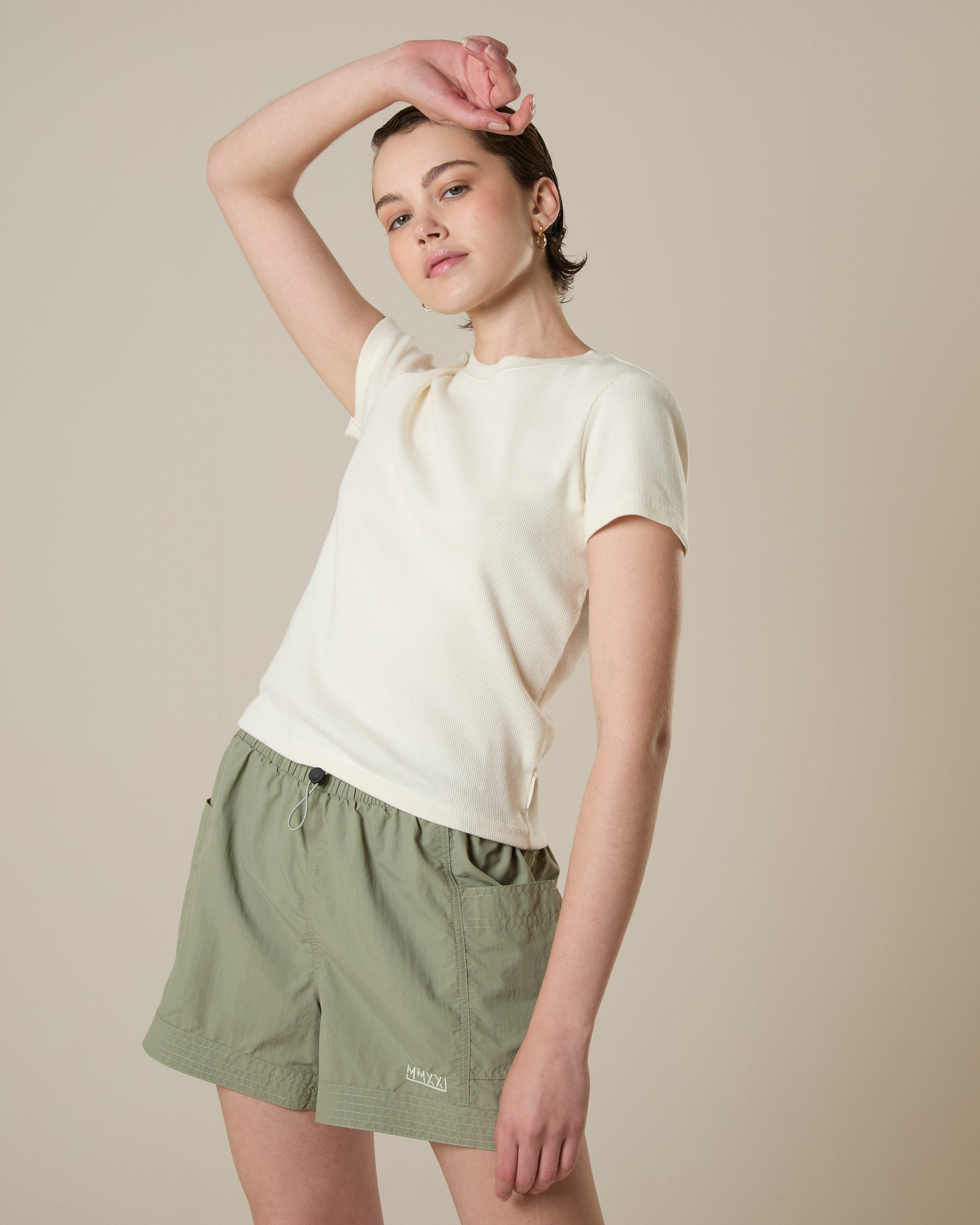 MMXXI Women's Bella Ribbed T-Shirt -  Oatmeal